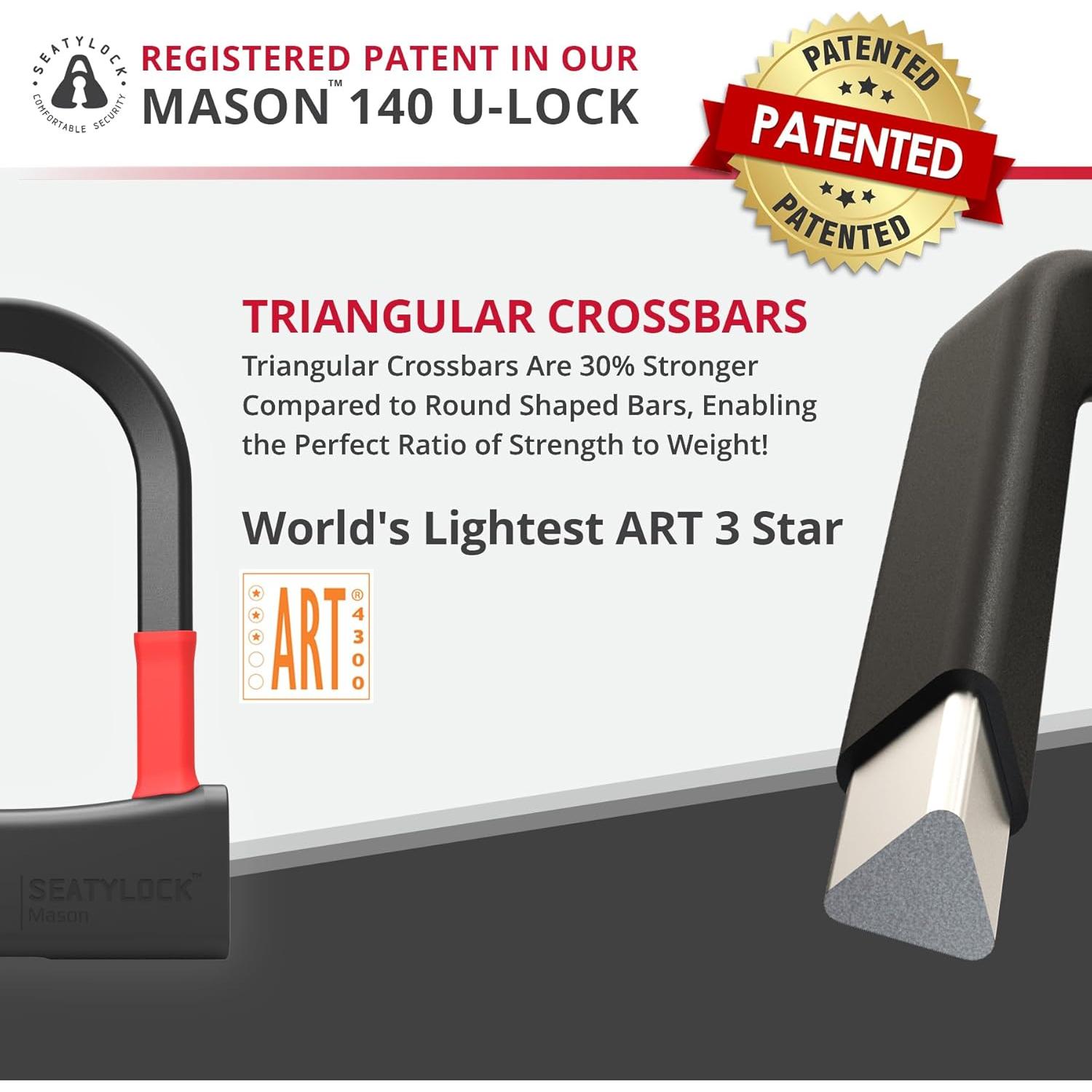 Cerradura U Seatylock UM140-ON Diamante Negro 14 cm Alta Seguridad