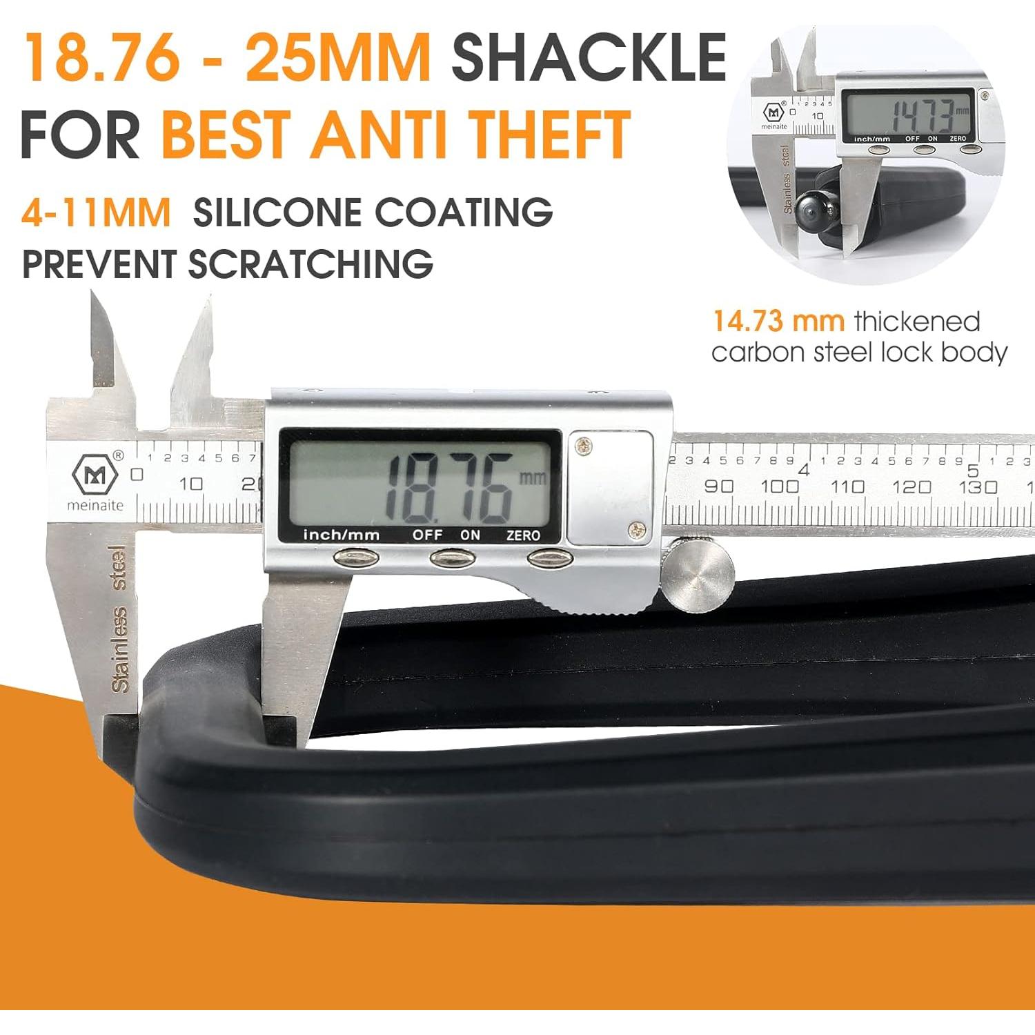 Candado U Antirrobo ICOCOPRO 18.76mm con 3 Llaves Negro