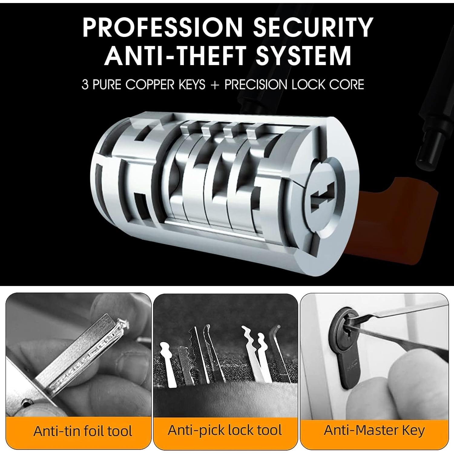 Candado U Antirrobo ICOCOPRO 18.76mm con 3 Llaves Negro