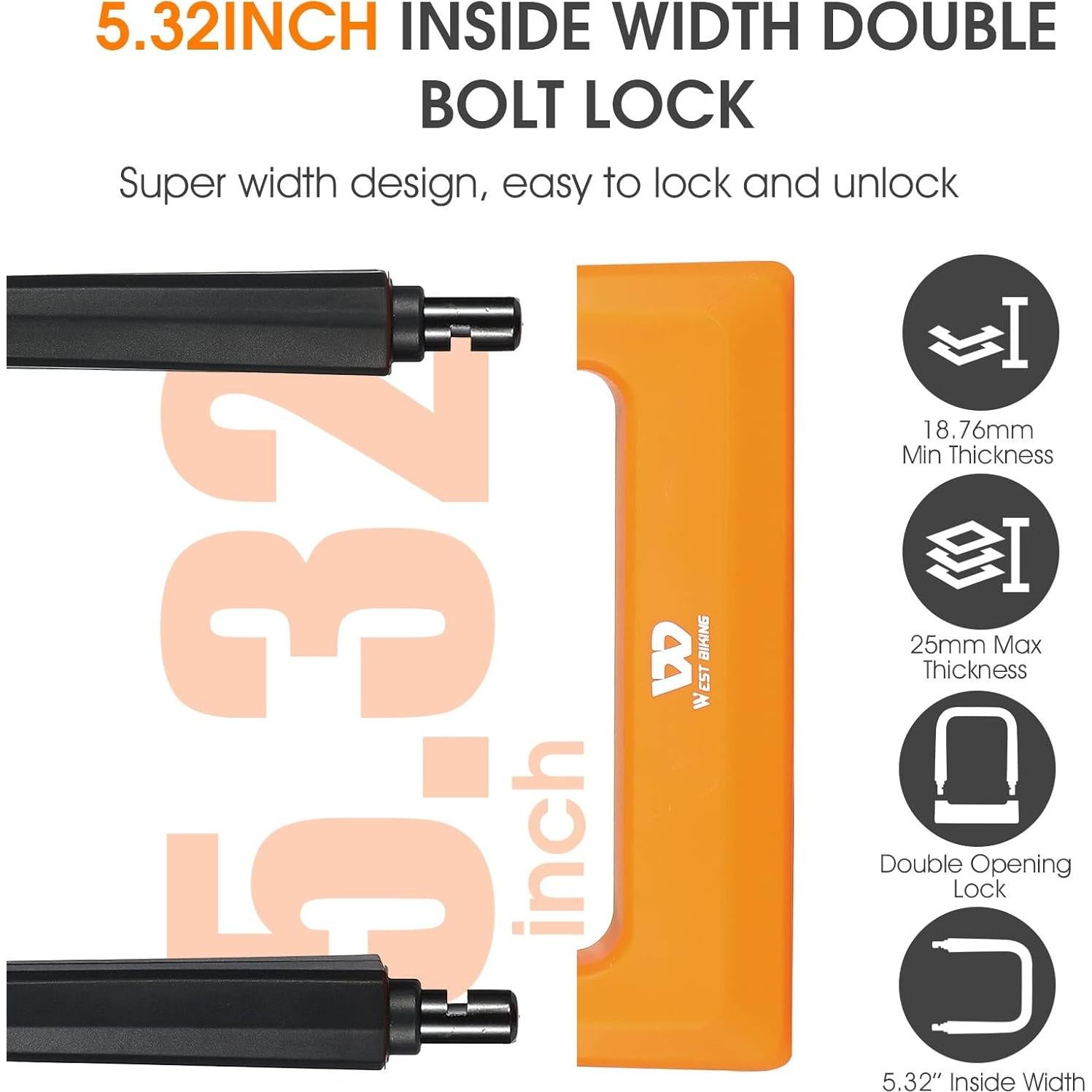 Candado U Antirrobo ICOCOPRO 18.76mm con 3 Llaves Negro