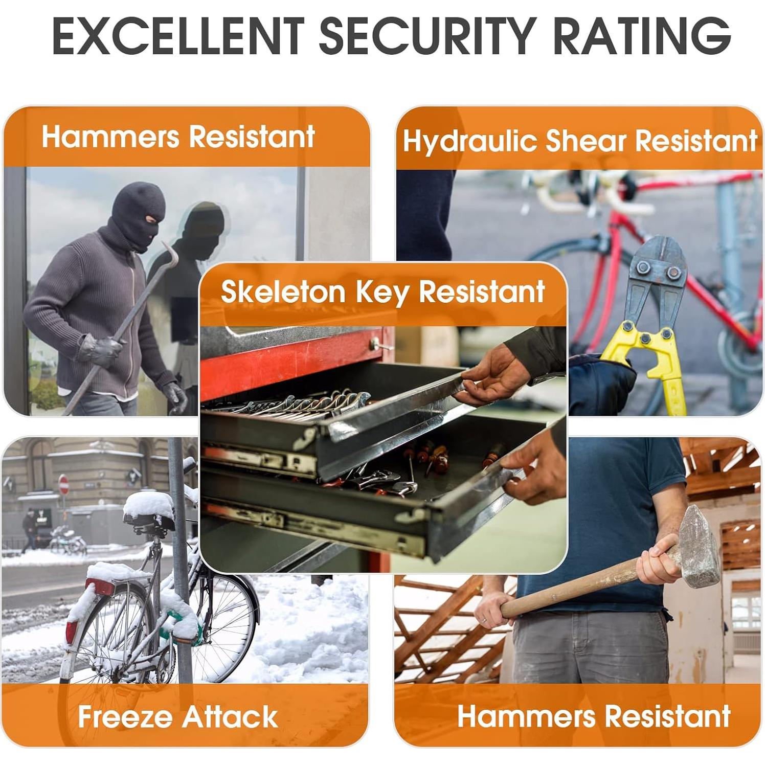 Candado U Antirrobo ICOCOPRO 18.76mm con 3 Llaves Negro