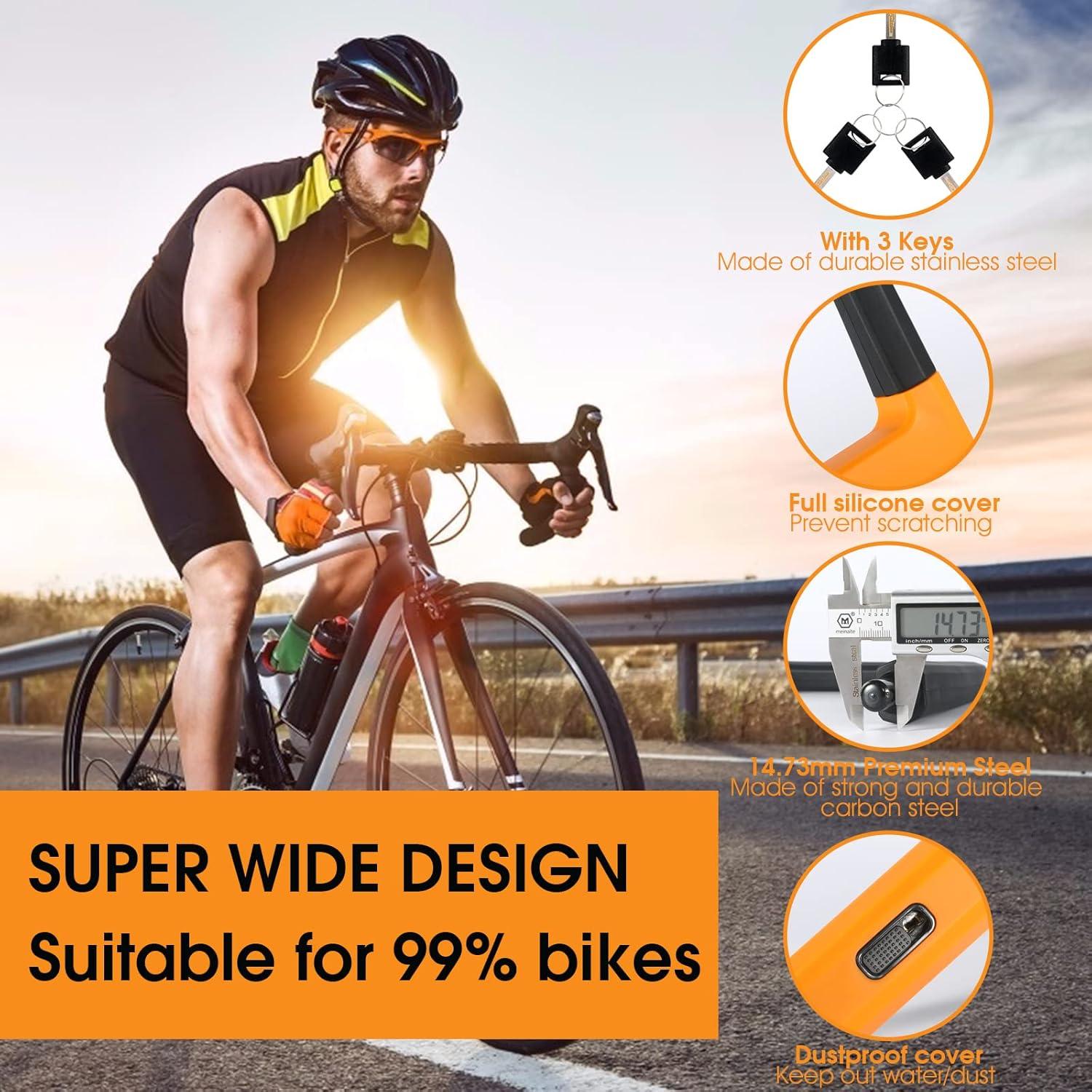 Candado U Antirrobo ICOCOPRO 18.76mm con 3 Llaves Negro