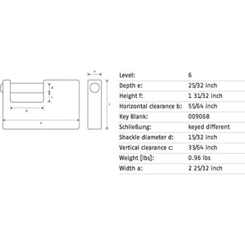 Candado ABUS 82/70 de Latón Monoblock con Llave - 0.2 kg