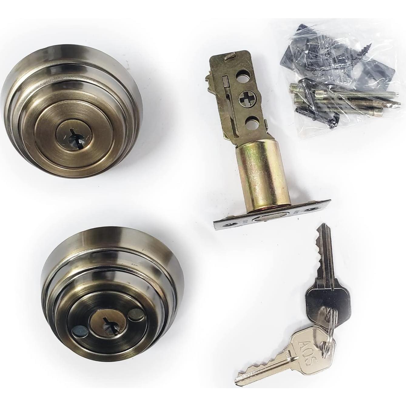 Cerradura Muerta Doble Cilindro L.A Ornamental 6 cm Bronce