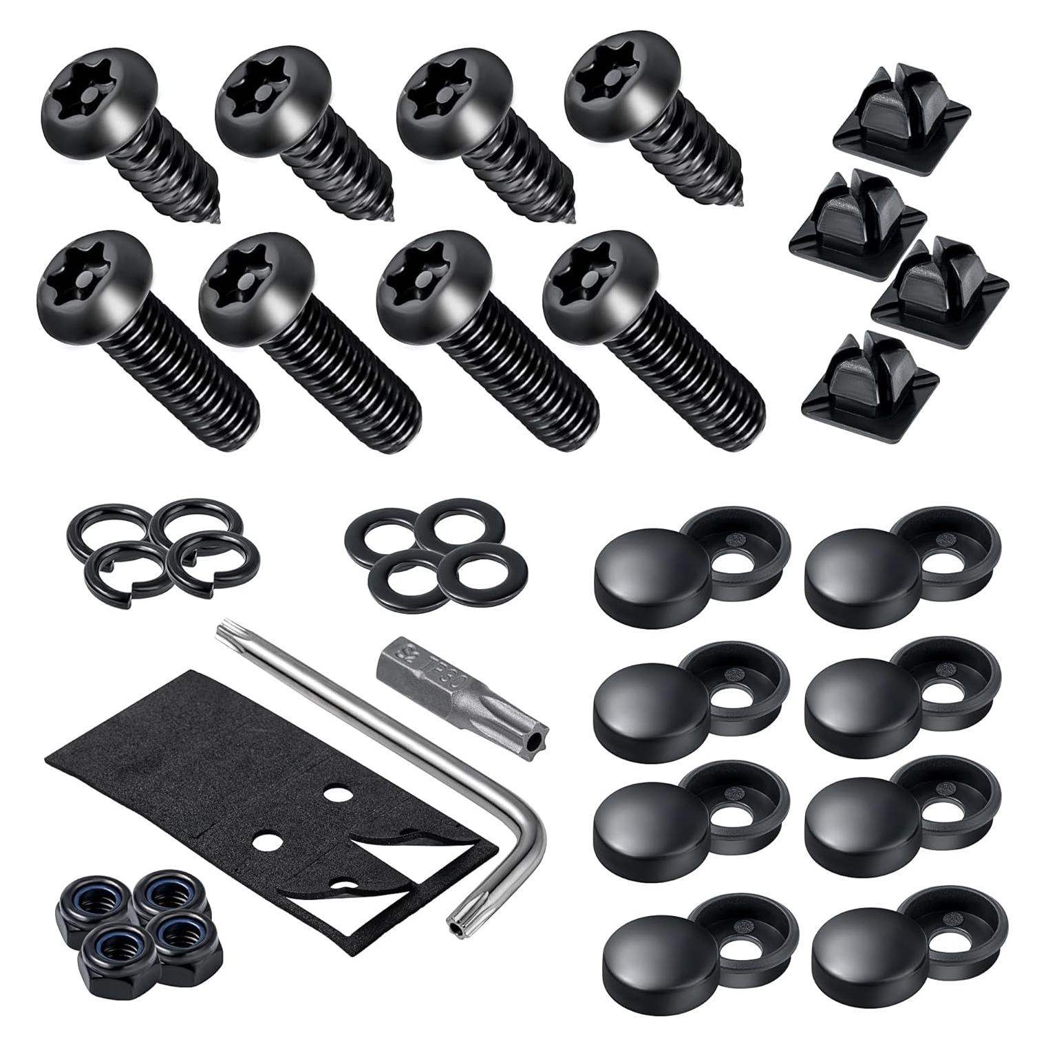 Kit de Tornillos Antirrobo Hoewina para Placas de Matrícula 8PCS
