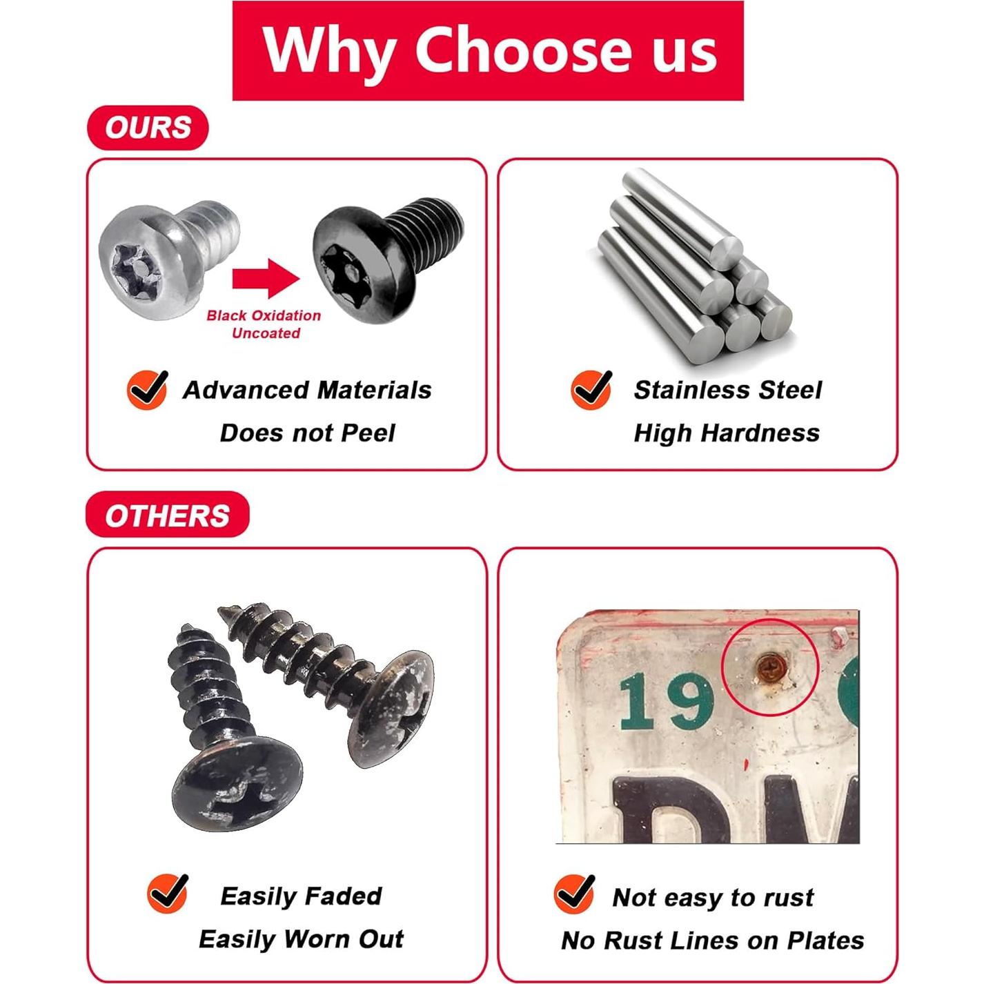 Tornillos Antirrobo M5 de Acero Inoxidable para BMW y Tesla 8mm