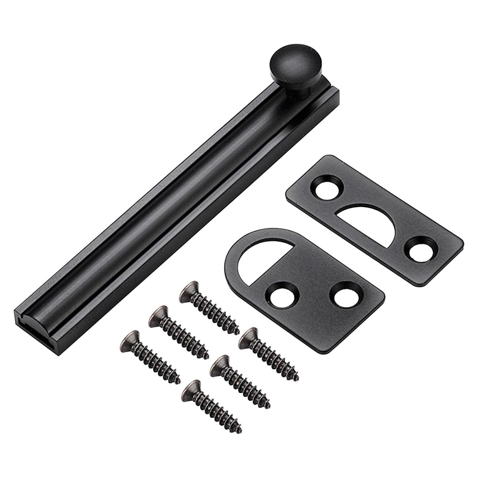 Cerrojo Deslizante de Latón Faddare 10.16 cm Negro Seguridad