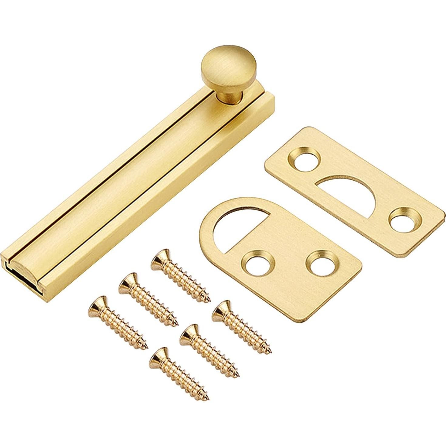 Cerrojo Deslizante de Latón Faddare 10.16 cm Negro Seguridad