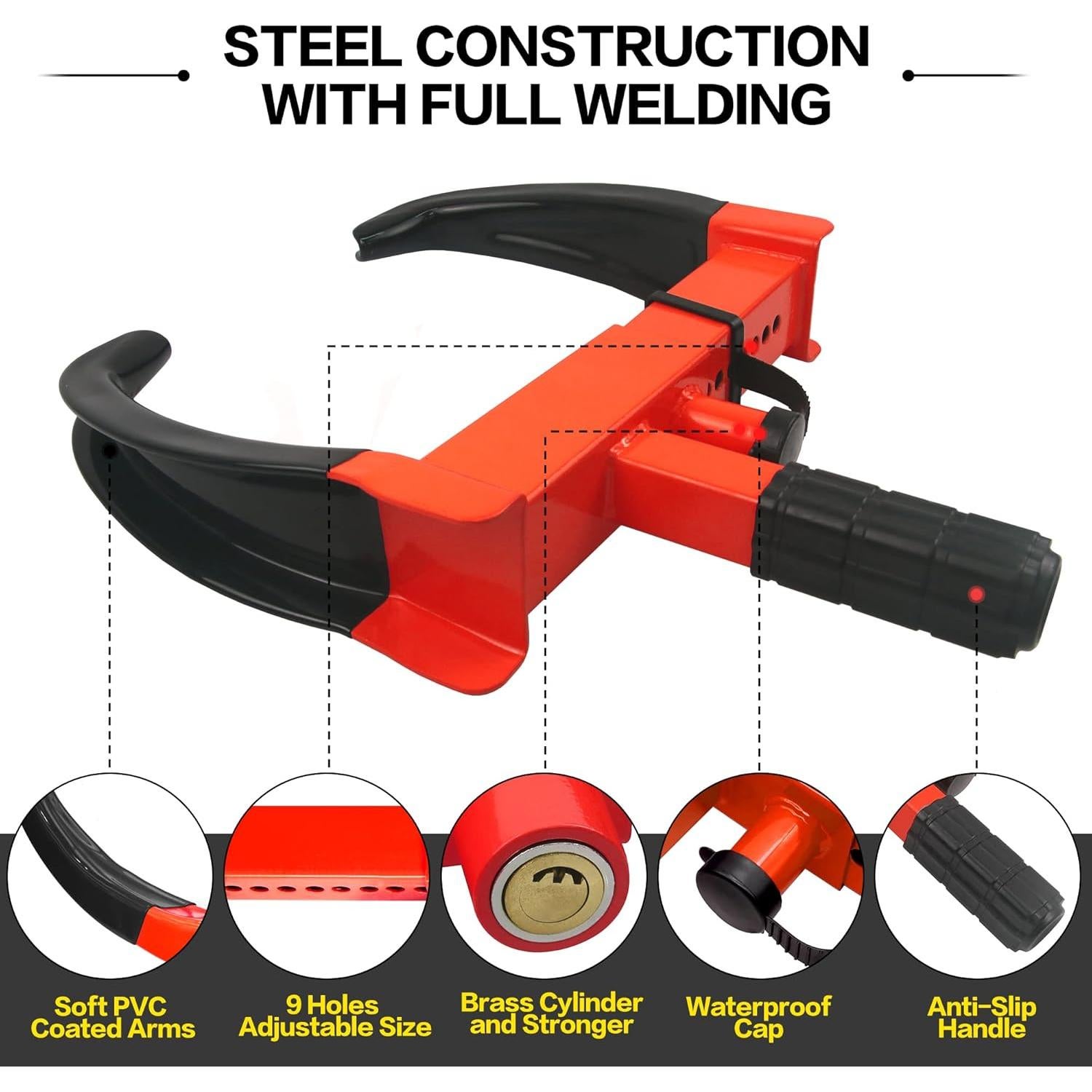 Bloqueo de Rueda Antirrobo KAYCENTOP para Neumáticos 29.7 cm