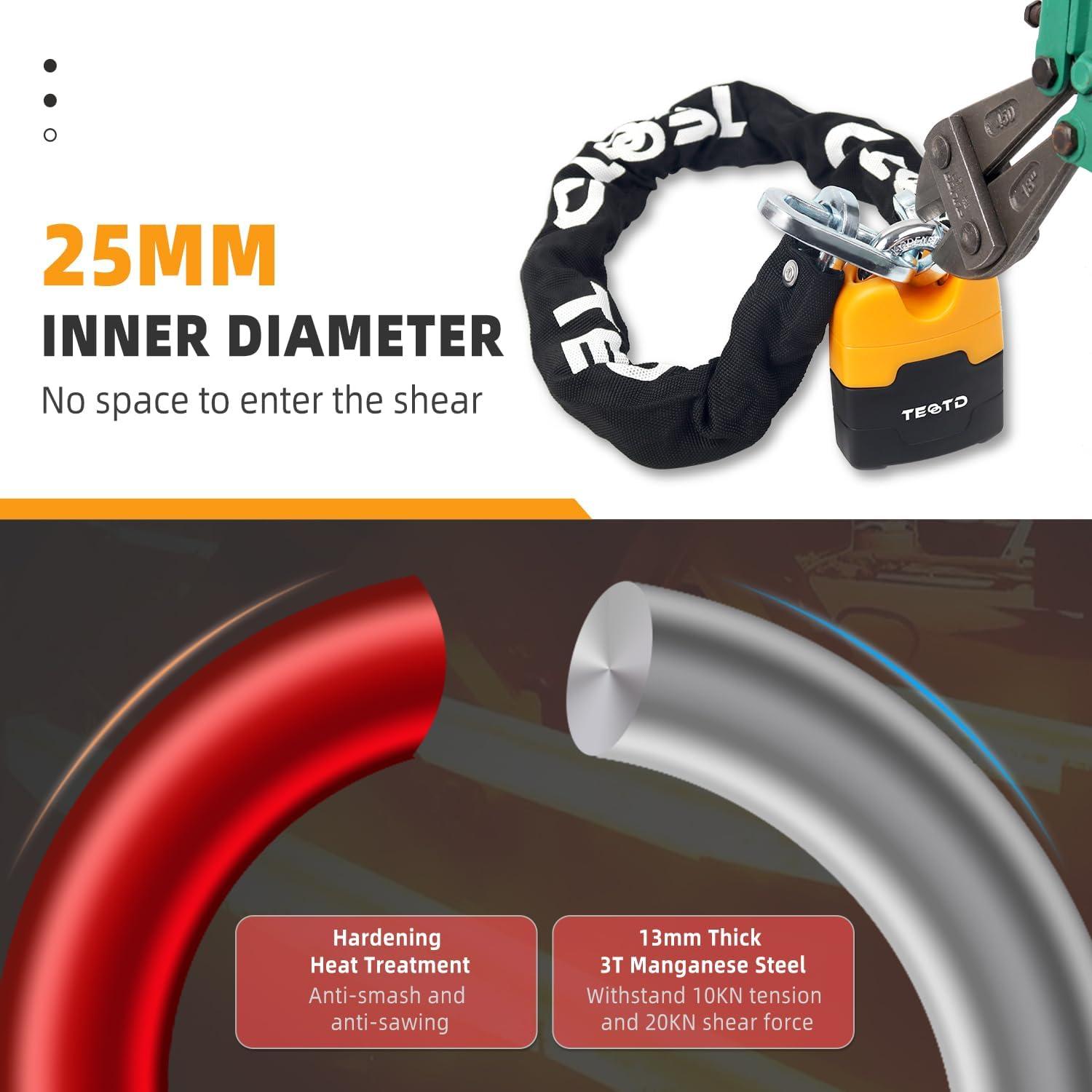 Candado de Cadena Antirrobo TEOOTD 160cm 10mm Alta Resistencia