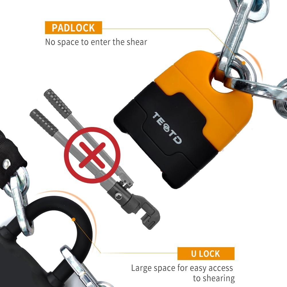 Candado de Cadena Antirrobo TEOOTD 160cm 10mm Alta Resistencia