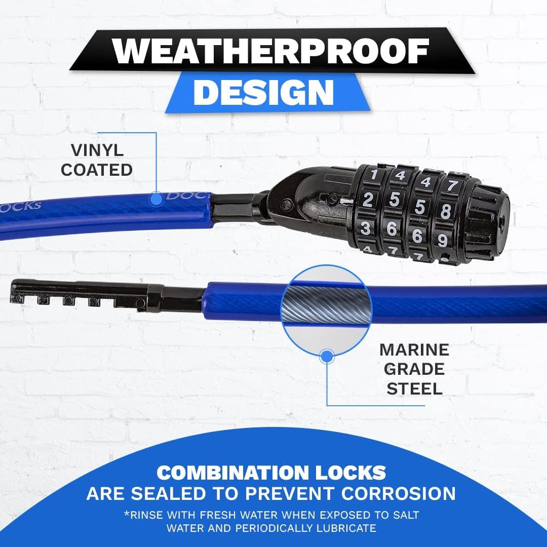 Candado de Seguridad DocksLocks 25ft con Cable Reajustable