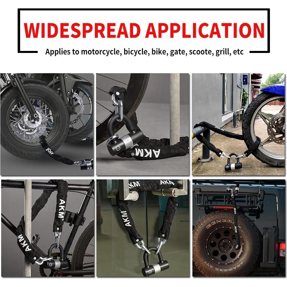 Candado de Cadena Antirrobo AKM 200cm x 10mm + Anclaje 14mm