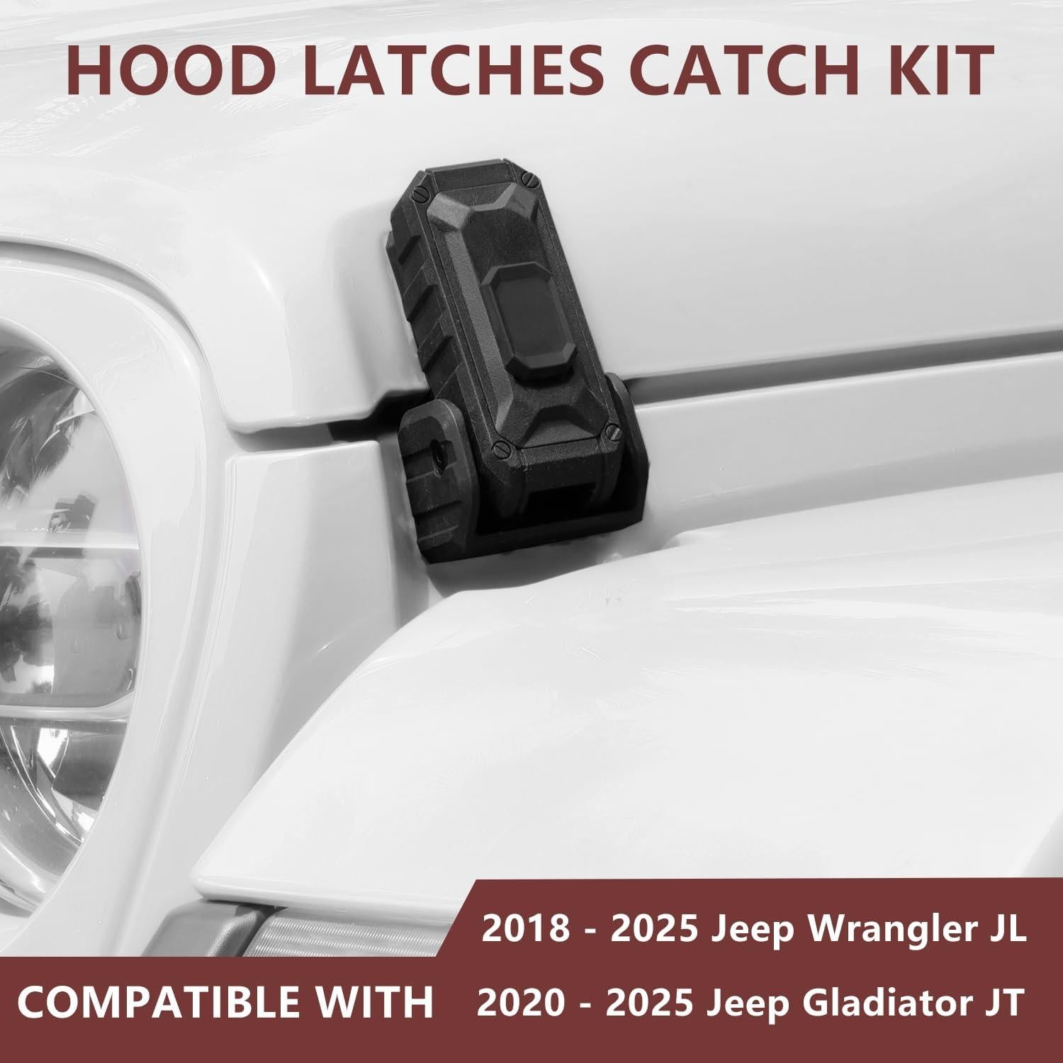 Cierre de Capó Antirrobo ZKJAYOE para Jeep JL JLU JT 2018-2025