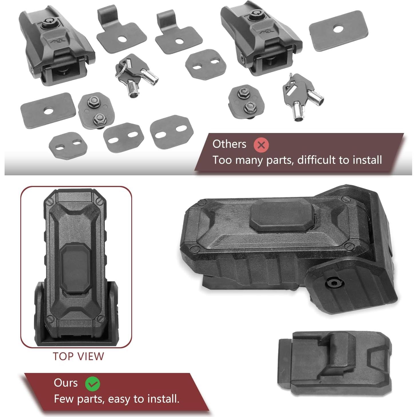 Cierre de Capó Antirrobo ZKJAYOE para Jeep JL JLU JT 2018-2025