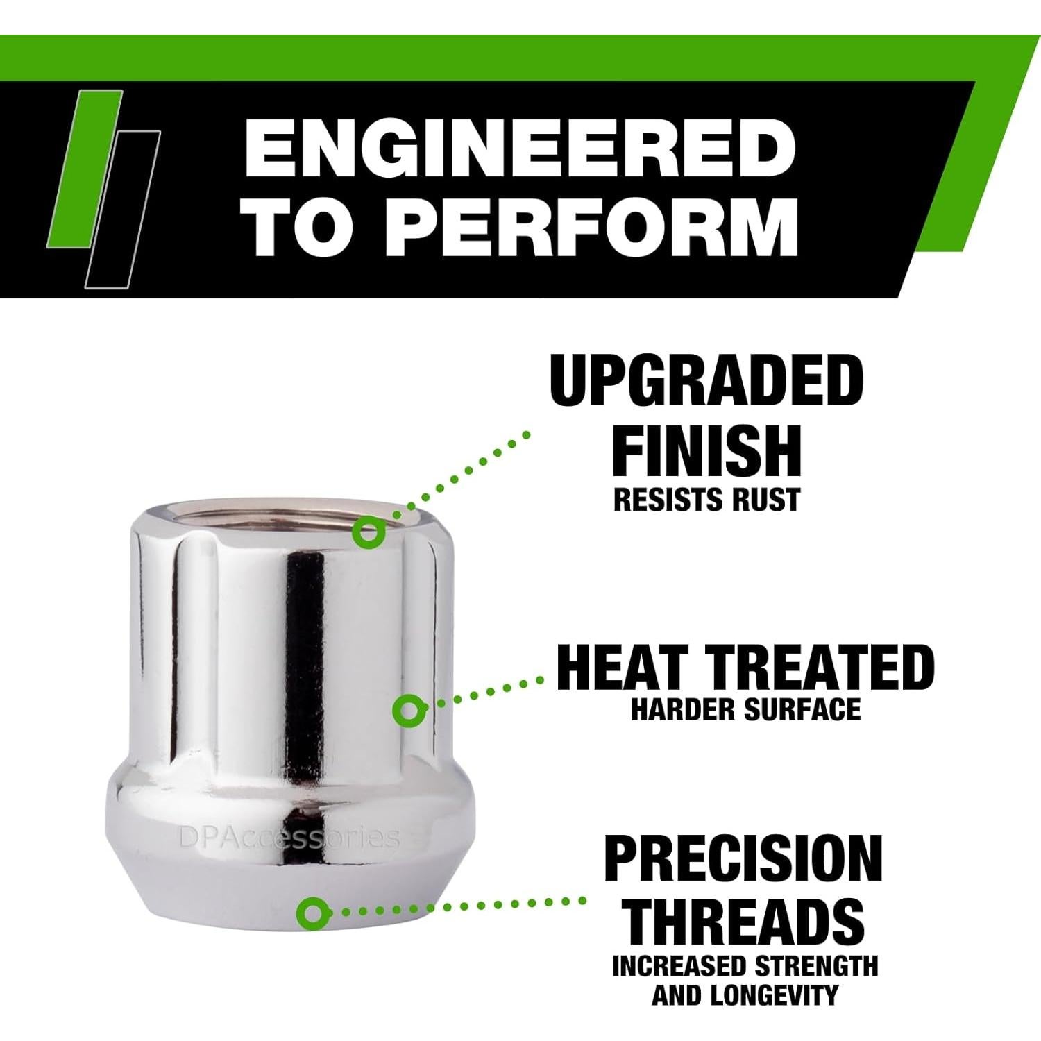 Bloqueos de Tuercas M12x1.50 DPAccessories Cromo - Juego de 4