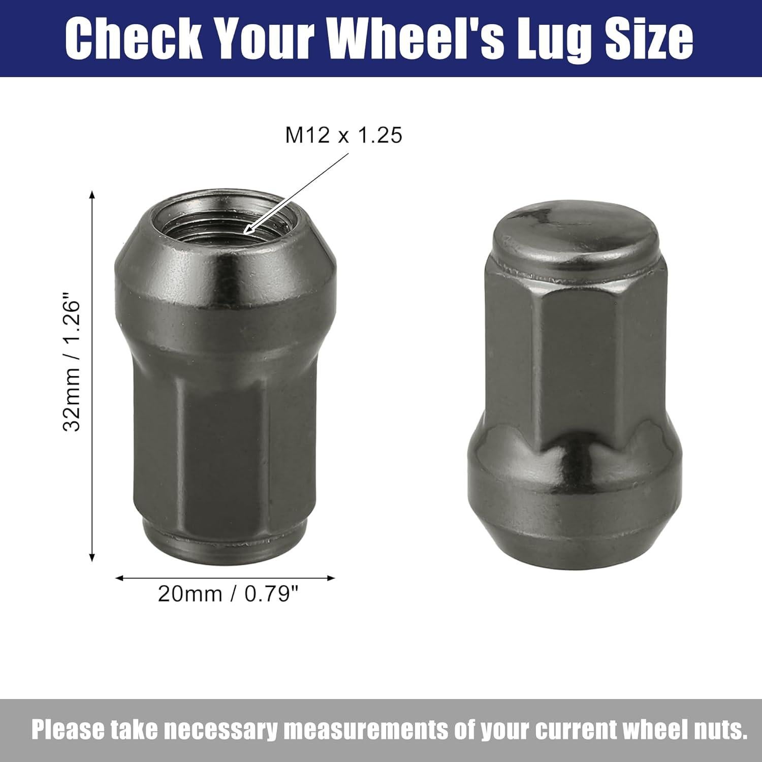 Tuercas de Rueda ACROPIX M12x1.25 Cónicas Titanio - 20 Piezas