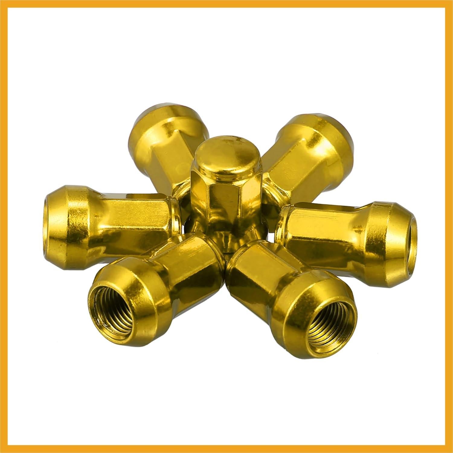 Tuerca de rueda M12 x 1.25 Partuto dorada - Paquete 20 piezas