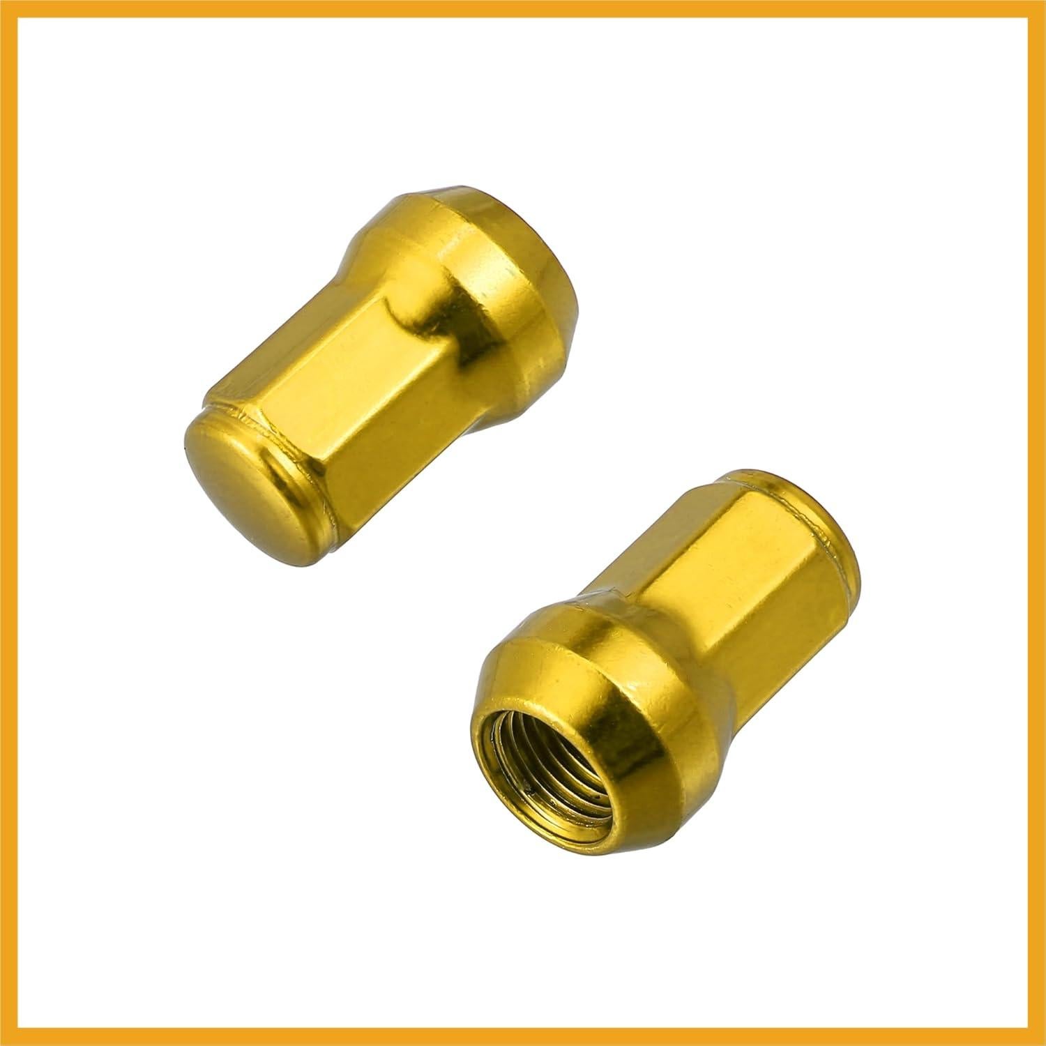 Tuerca de rueda M12 x 1.25 Partuto dorada - Paquete 20 piezas