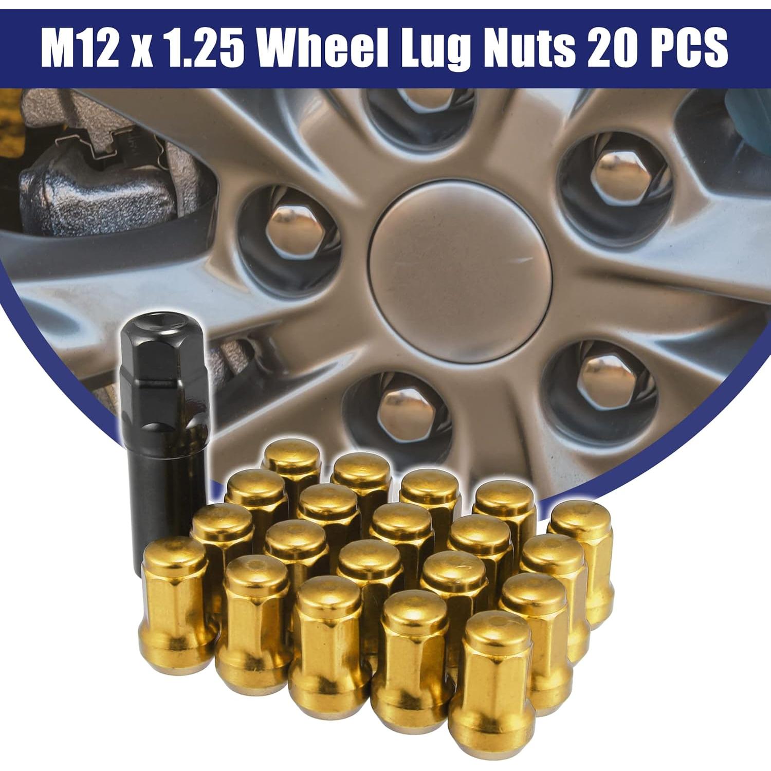 Tuercas de Rueda Acorn M12x1.25 ACROPIX 21 Piezas Doradas