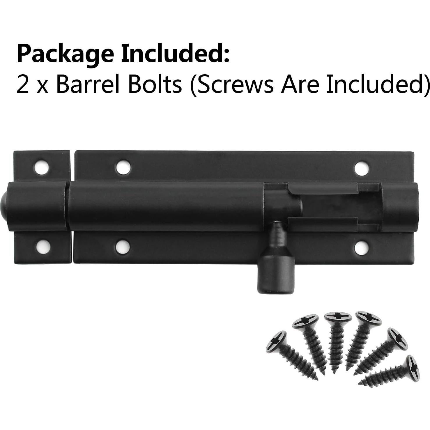 Cerradura de Pestillo Deslizante BokWin 7.62 cm Aluminio Negro