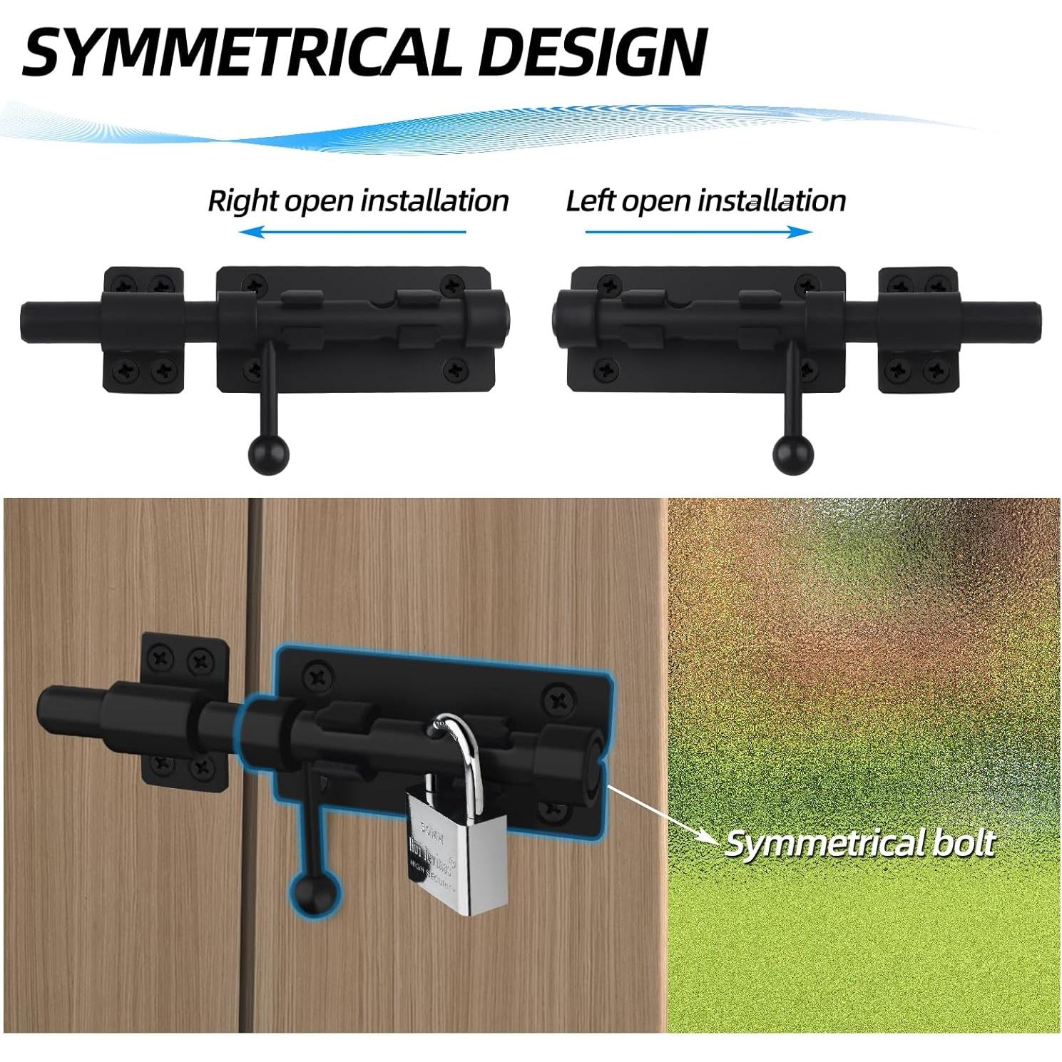 Cerrojo deslizante de acero inoxidable 304 BAO YI LAI 160mm negro