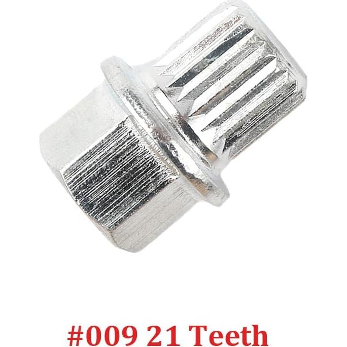 Tuercas de Rueda Antirrobo 5PCS Adaptador 10-21 Dientes VW Audi