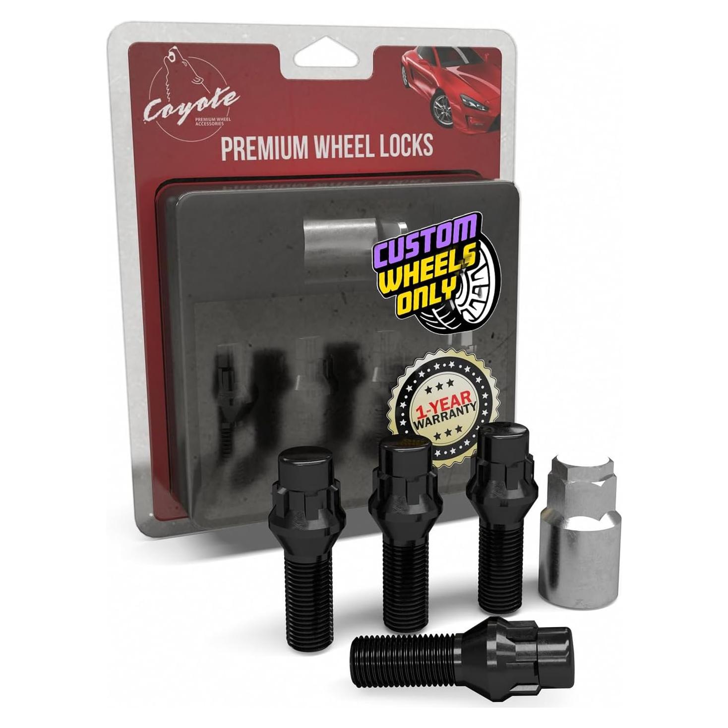 Cerraduras de Rueda M14x1.5 Accesorios de Rueda Partes 4 Pzas