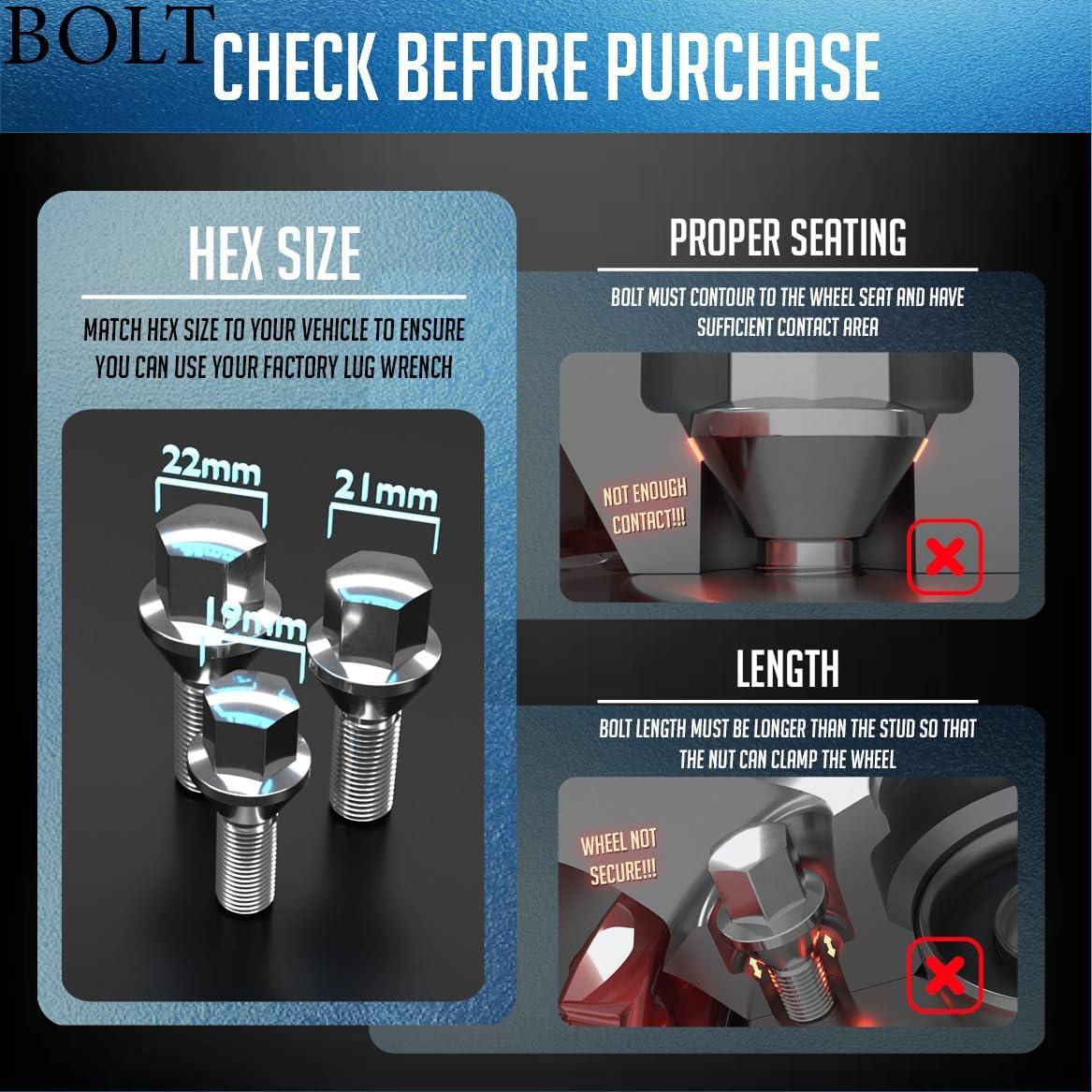 Cerraduras de Rueda M14x1.5 Accesorios de Rueda Partes 4 Pzas