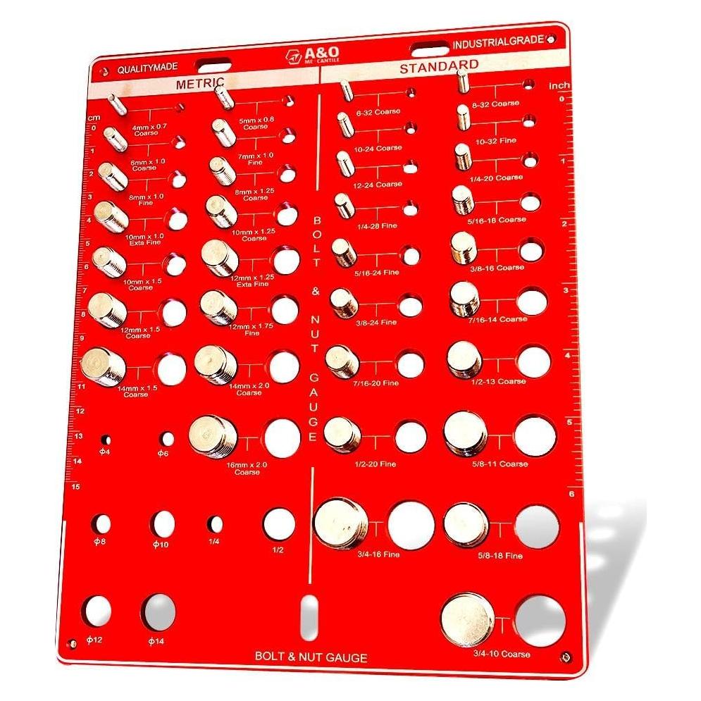 Comprobador de Roscas A&O Mercantile - 34 Tamaños Métricos y SAE