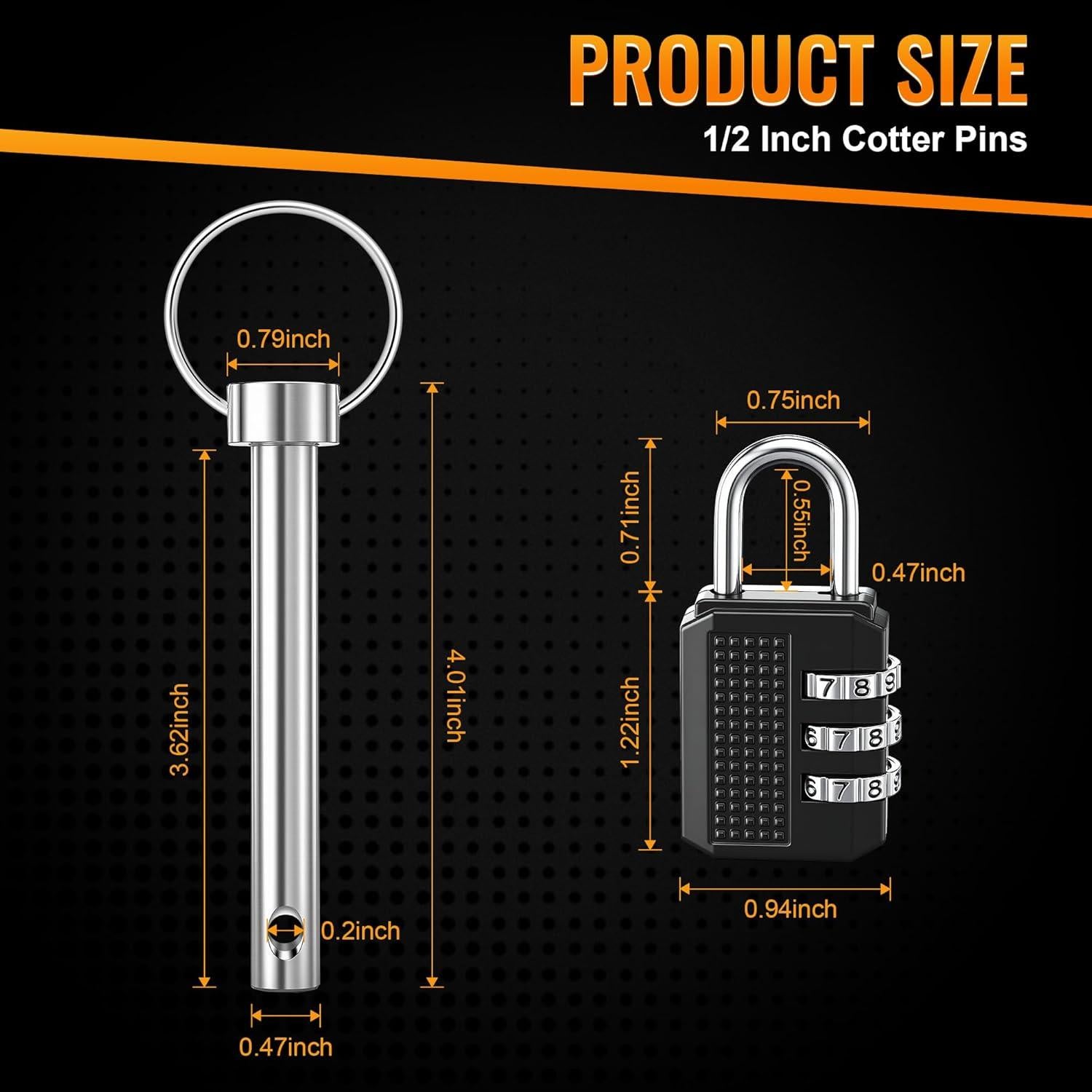 Pasadores de Retención Saillong con Cerradura Antirrobo 1.27 cm
