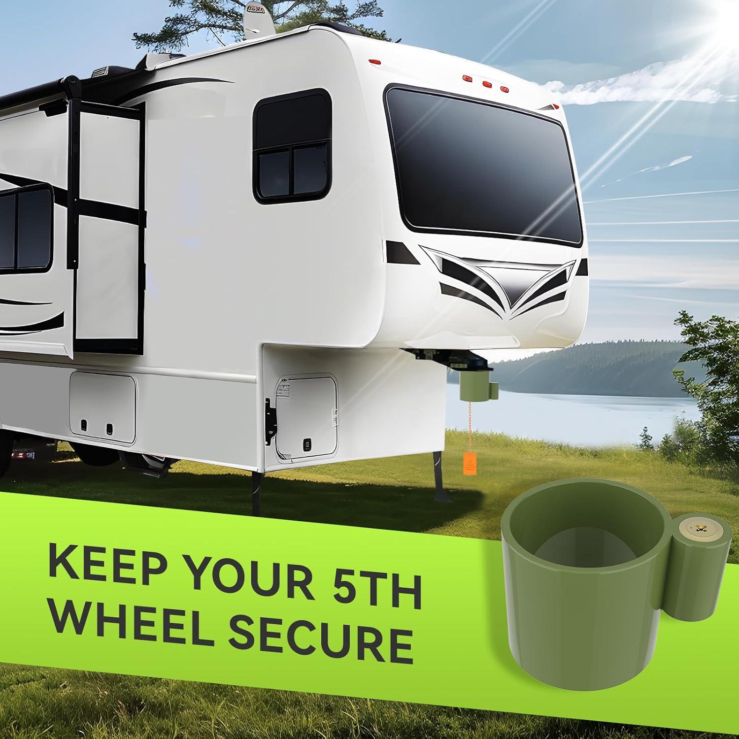 Cerradura de Eje RVMATE Verde para 5ta Rueda y Remolques