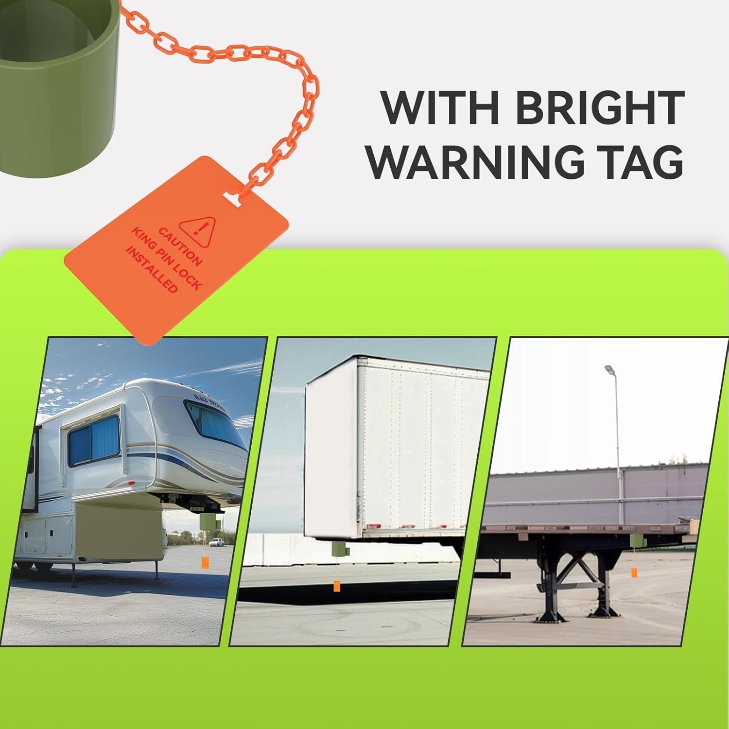 Cerradura de Eje RVMATE Verde para 5ta Rueda y Remolques