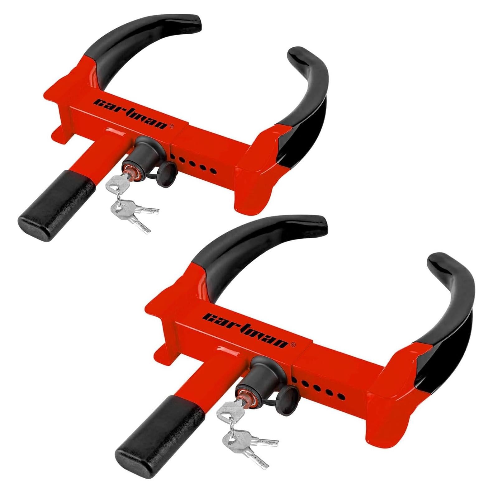 Cerradura de Rueda Antirrobo CARTMAN 2 Paquetes Rojo/Negro