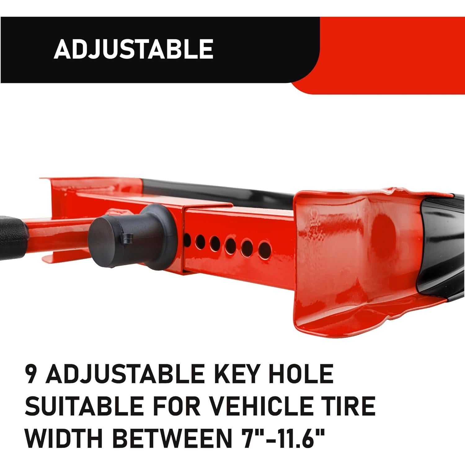 Cerradura de Rueda Antirrobo CARTMAN 2 Paquetes Rojo/Negro