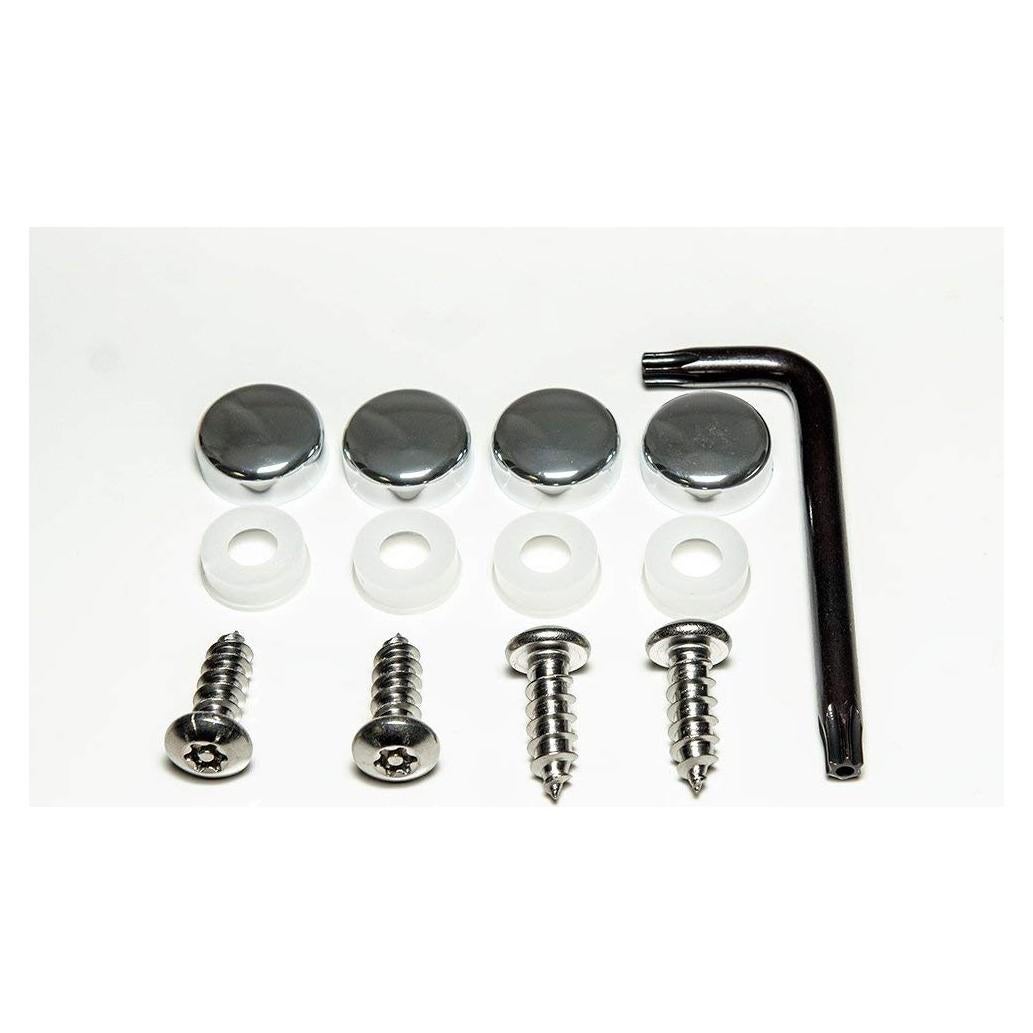 Juego de Tapas y Tornillos Antirrobo Eurosport Daytona - Cromo