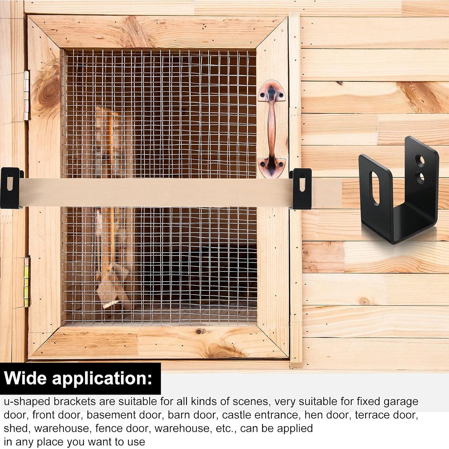 Soporte de Seguridad para Puerta Hotop 4 Piezas Negro