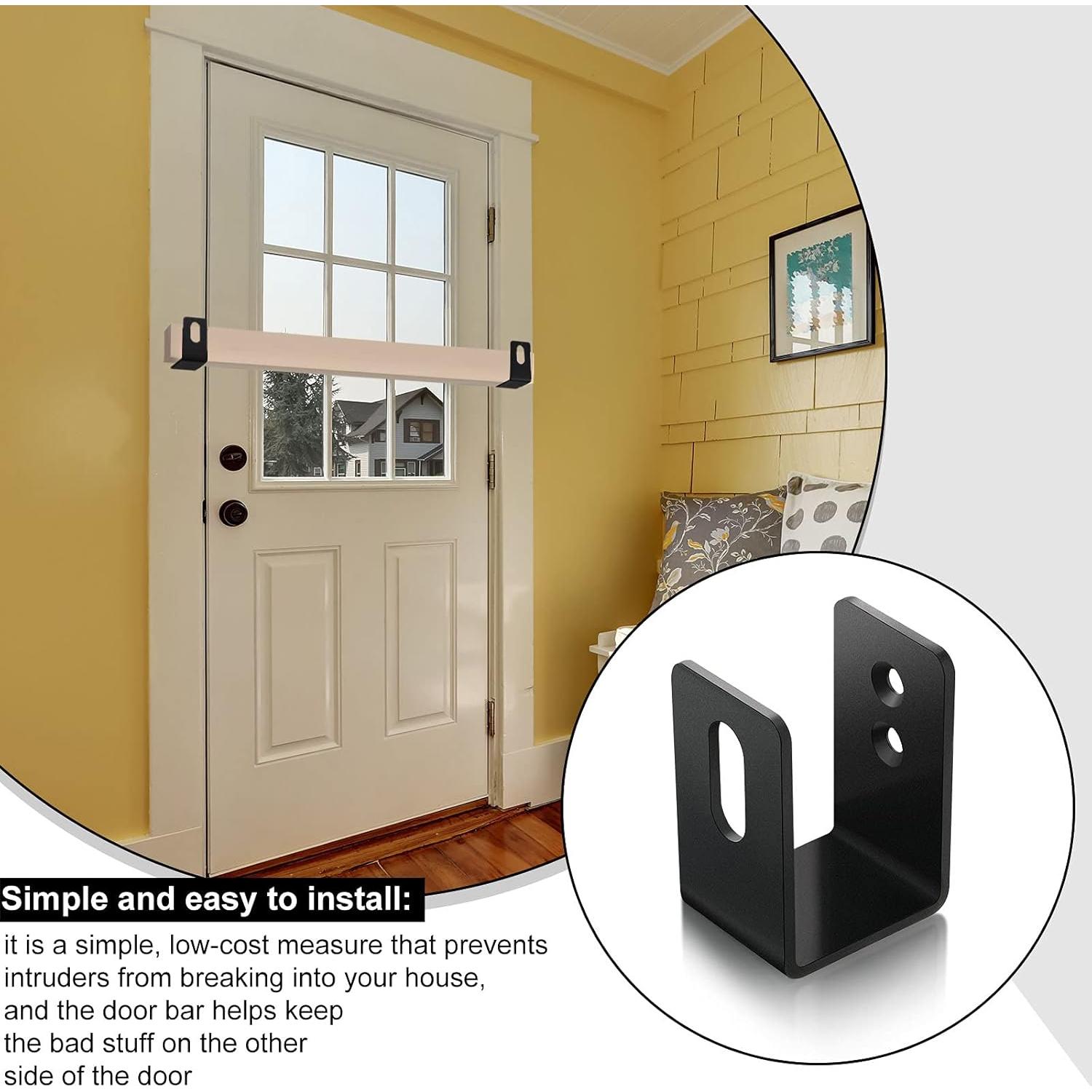 Soporte de Seguridad para Puerta Hotop 4 Piezas Negro