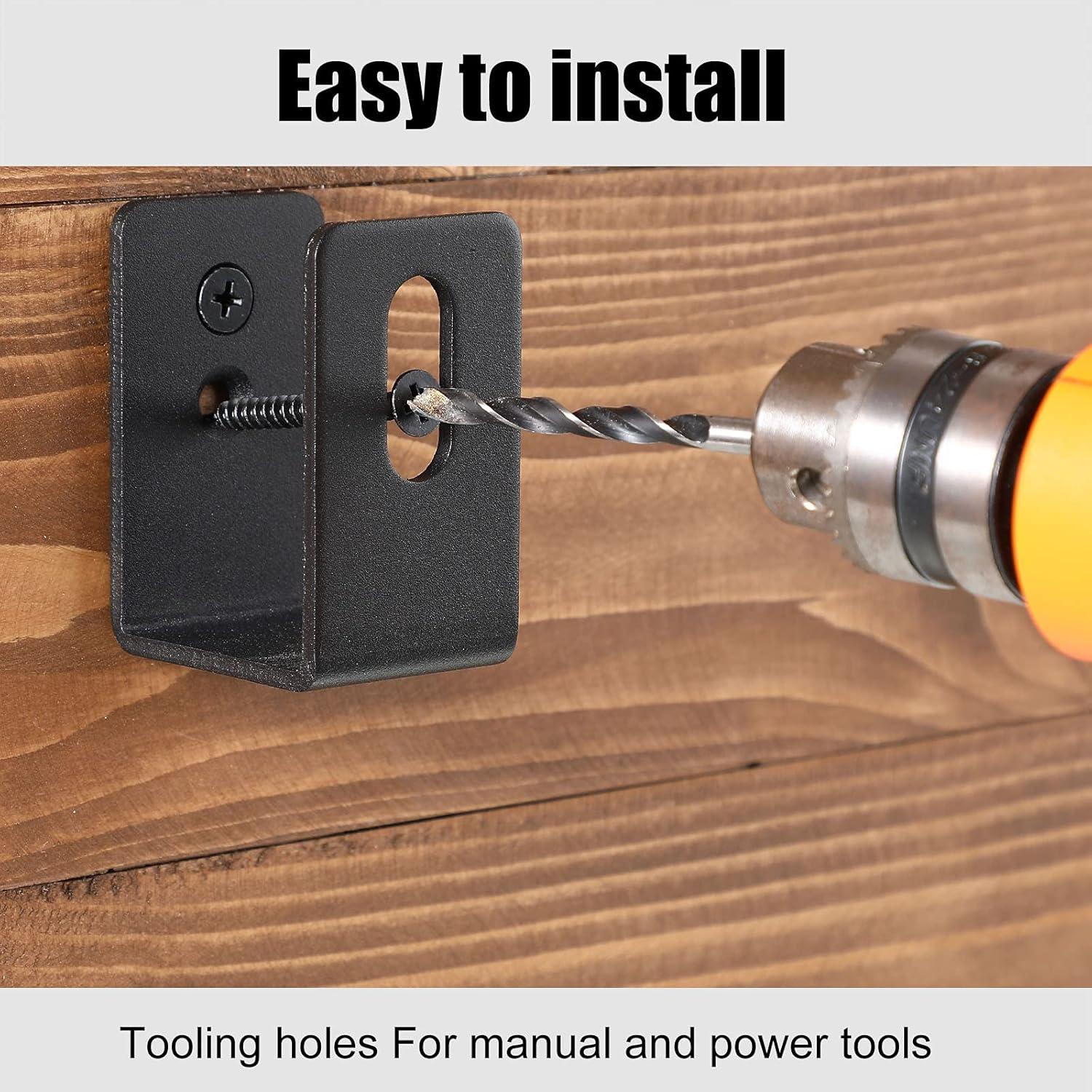 Soporte de Seguridad para Puerta Hotop 4 Piezas Negro