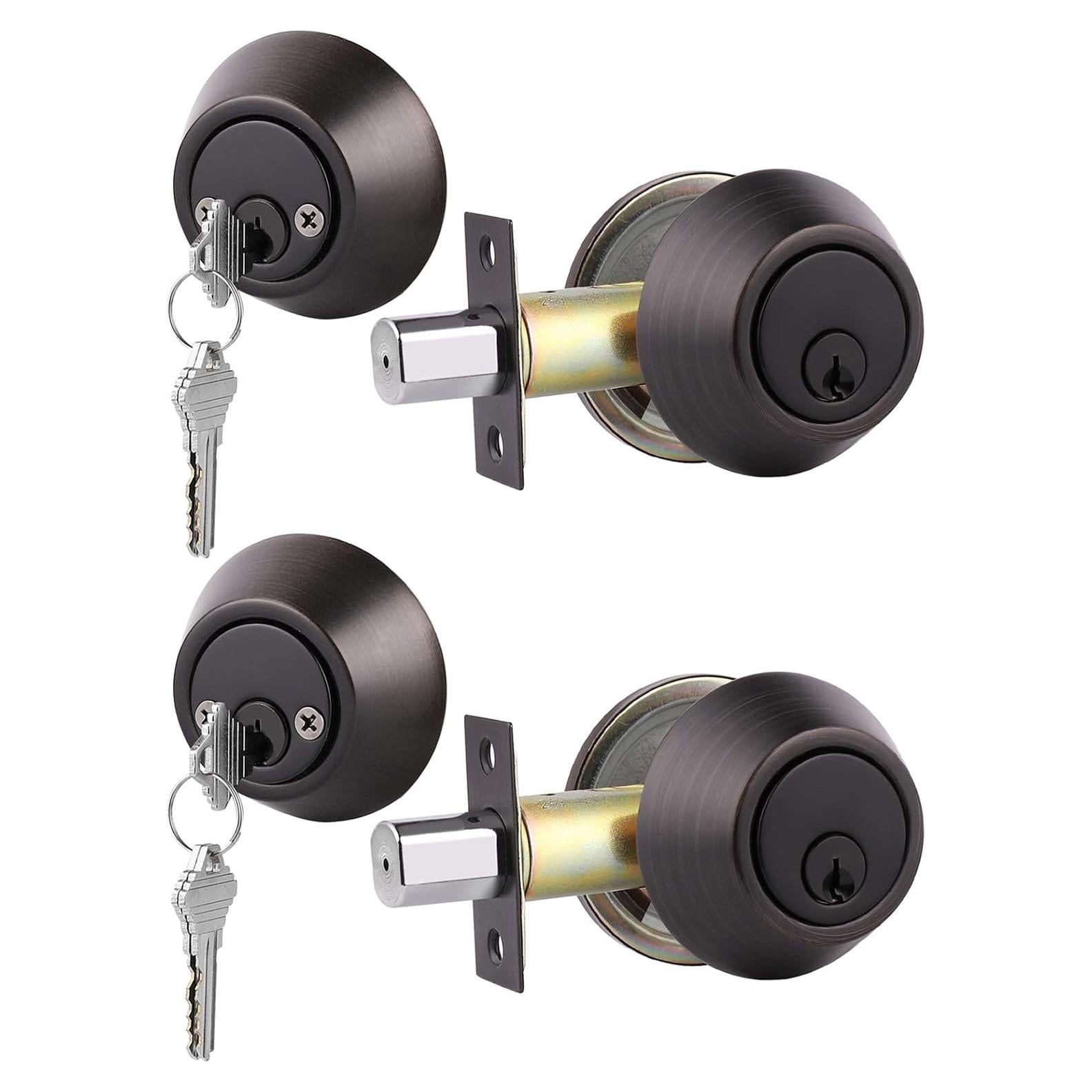 Cerraduras de Cilindro Doble Gobrico con Llave Igual 2 Pzas