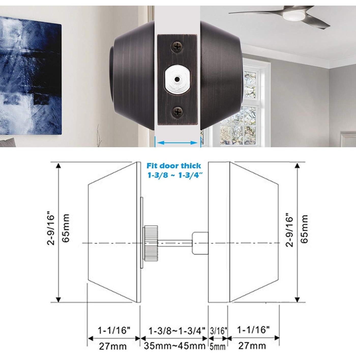 Cerraduras de Cilindro Doble Gobrico con Llave Igual 2 Pzas