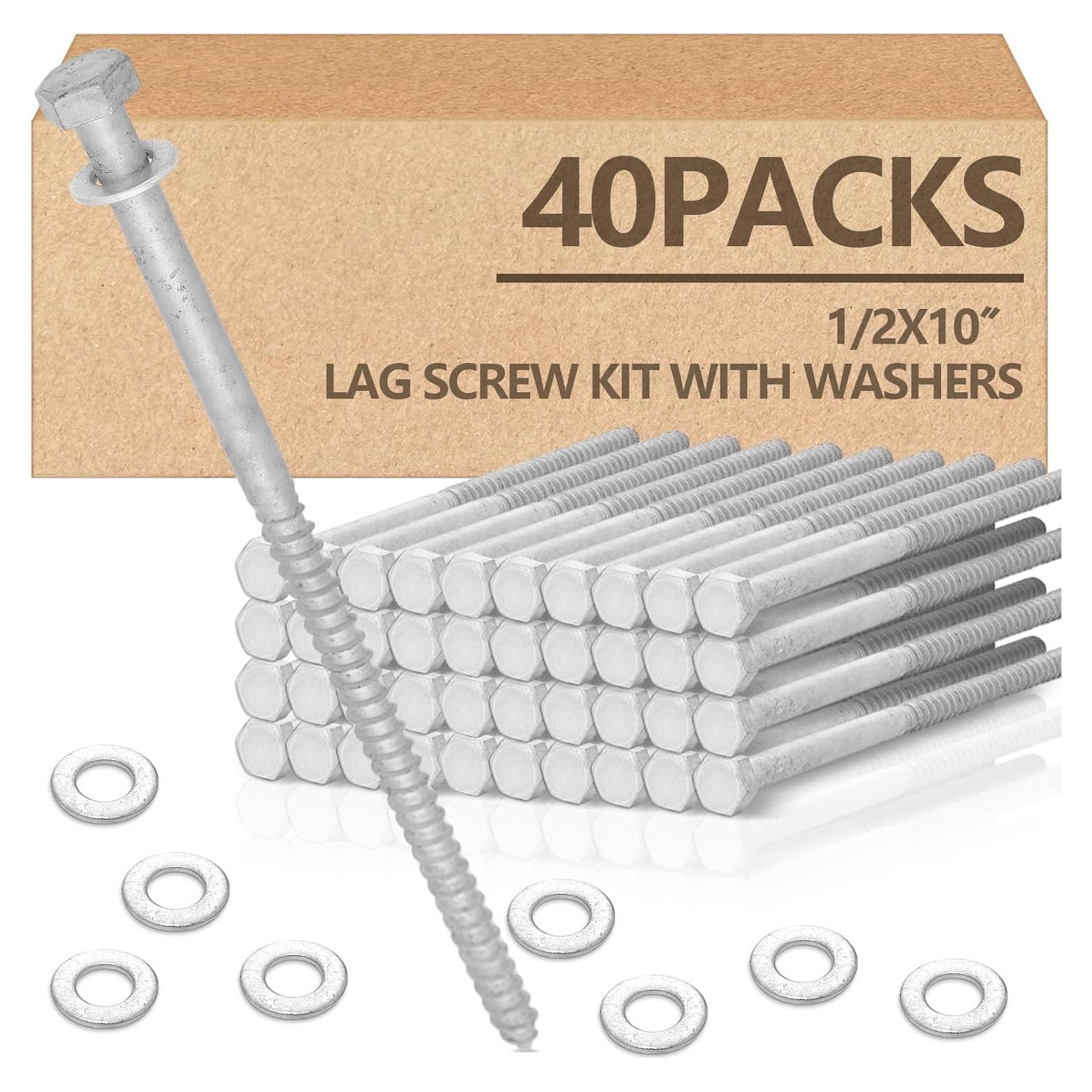 Tornillos de Anclaje Galvanizados Tandefio 40 Pack 1.27 cm x 25.4 cm