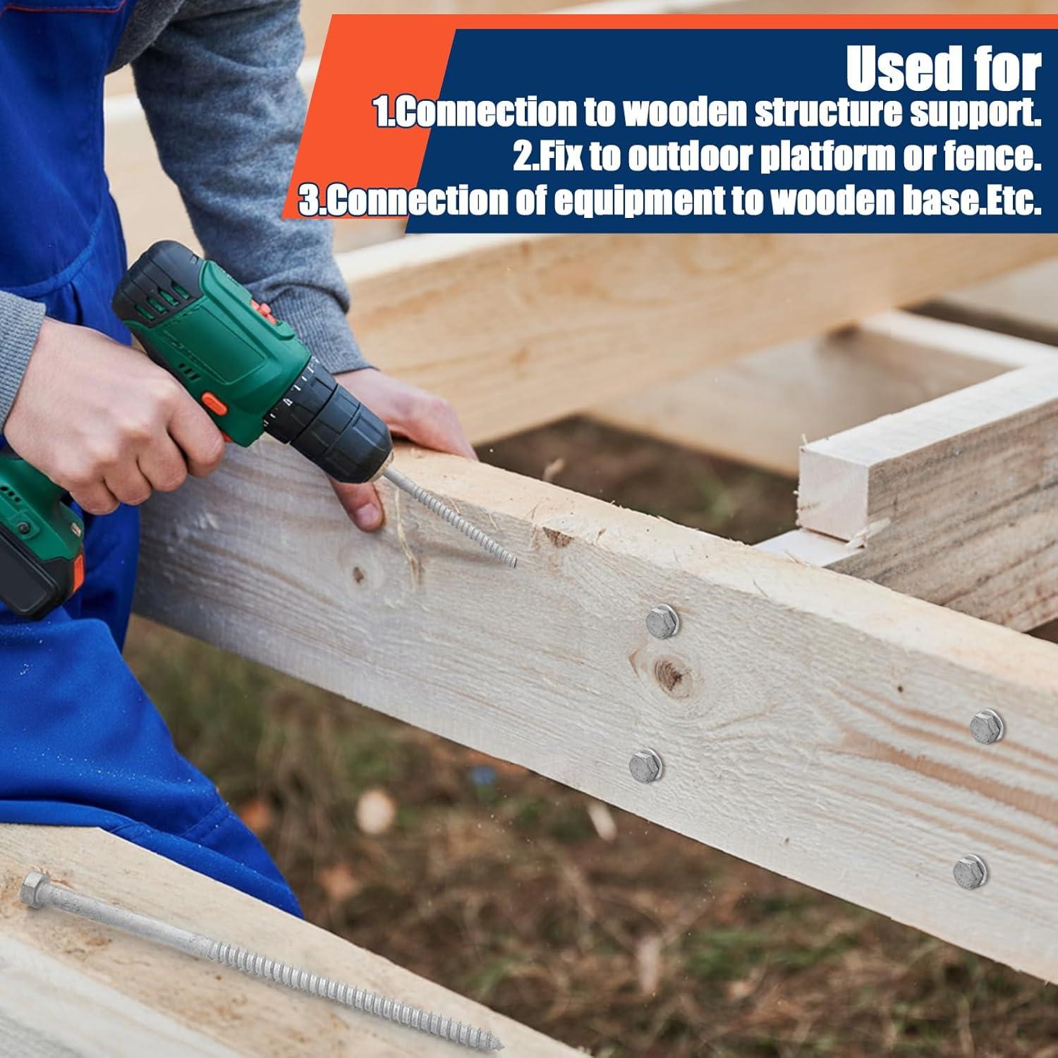 Tornillos de Anclaje Galvanizados Tandefio 40 Pack 1.27 cm x 25.4 cm