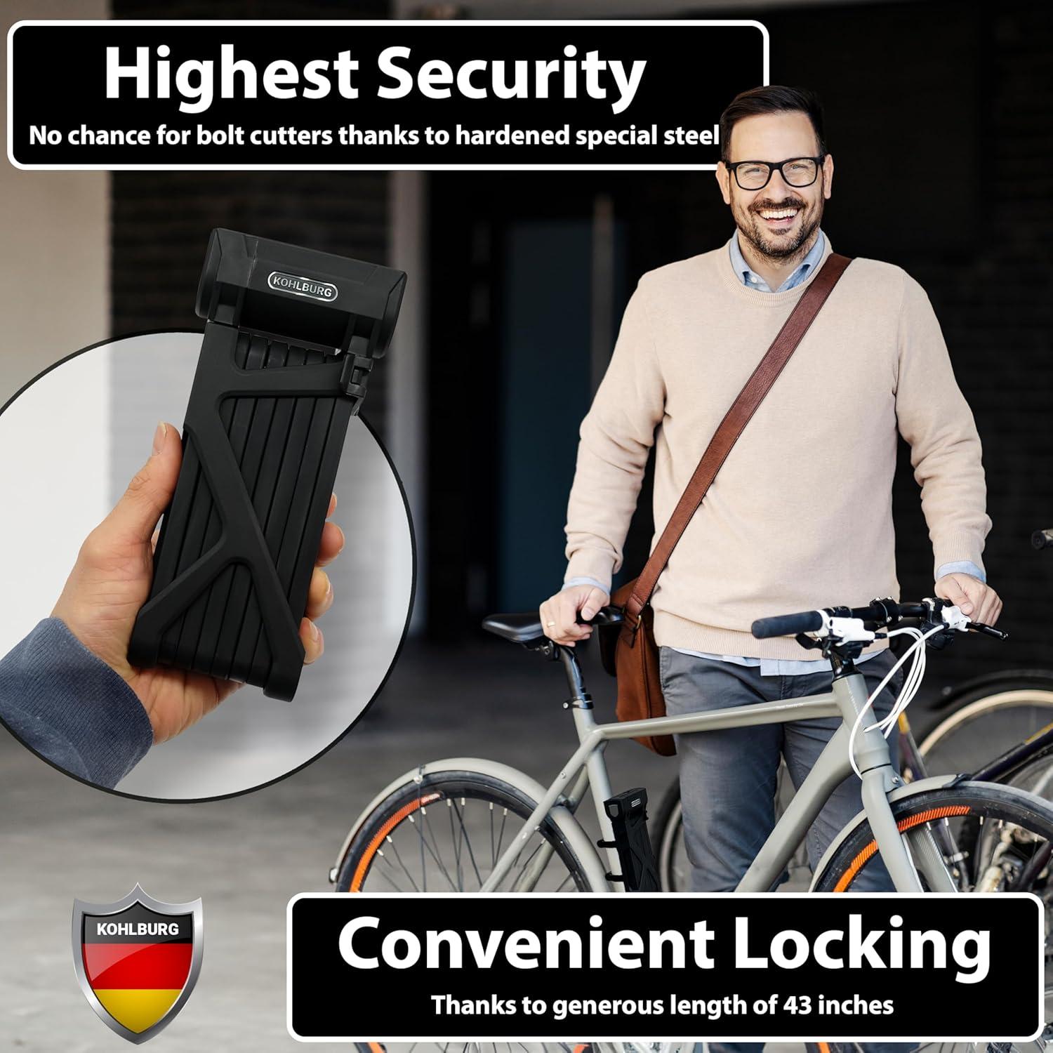 Candado Plegable KOHLBURG Roma 110cm Alta Seguridad Antirrobo