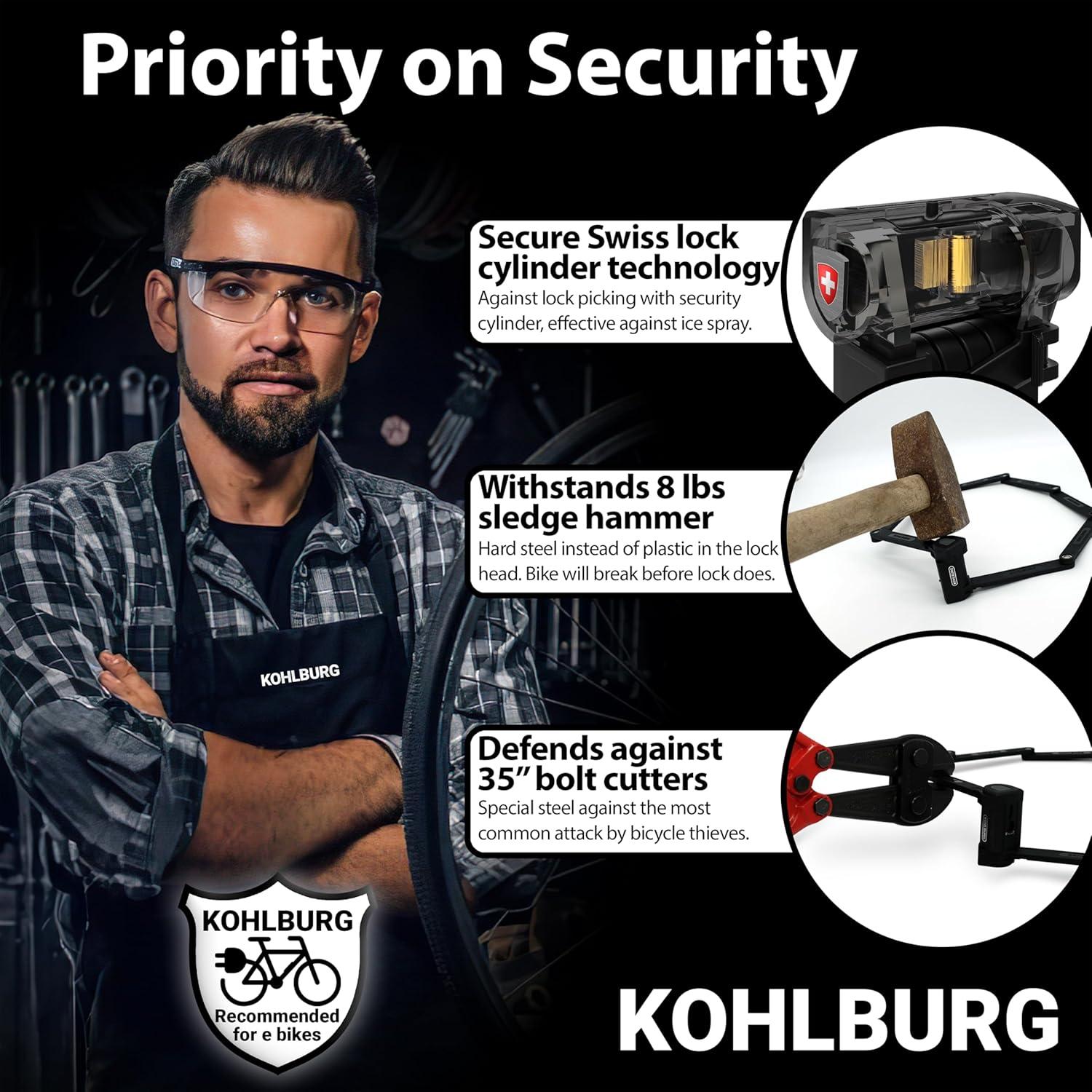 Candado Plegable KOHLBURG Roma 110cm Alta Seguridad Antirrobo