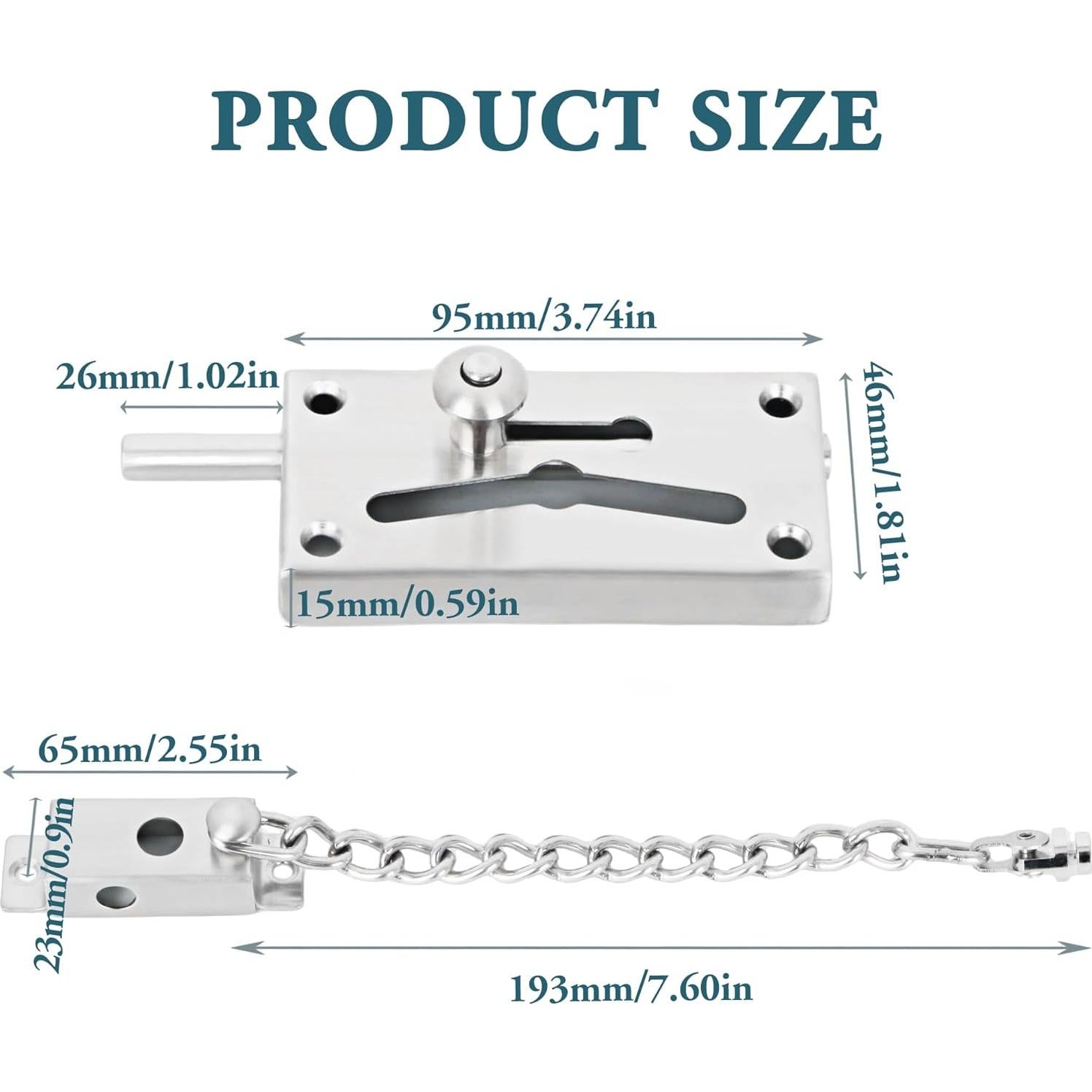 Cadena de Seguridad para Puerta Mooche Acero Inoxidable Cepillado