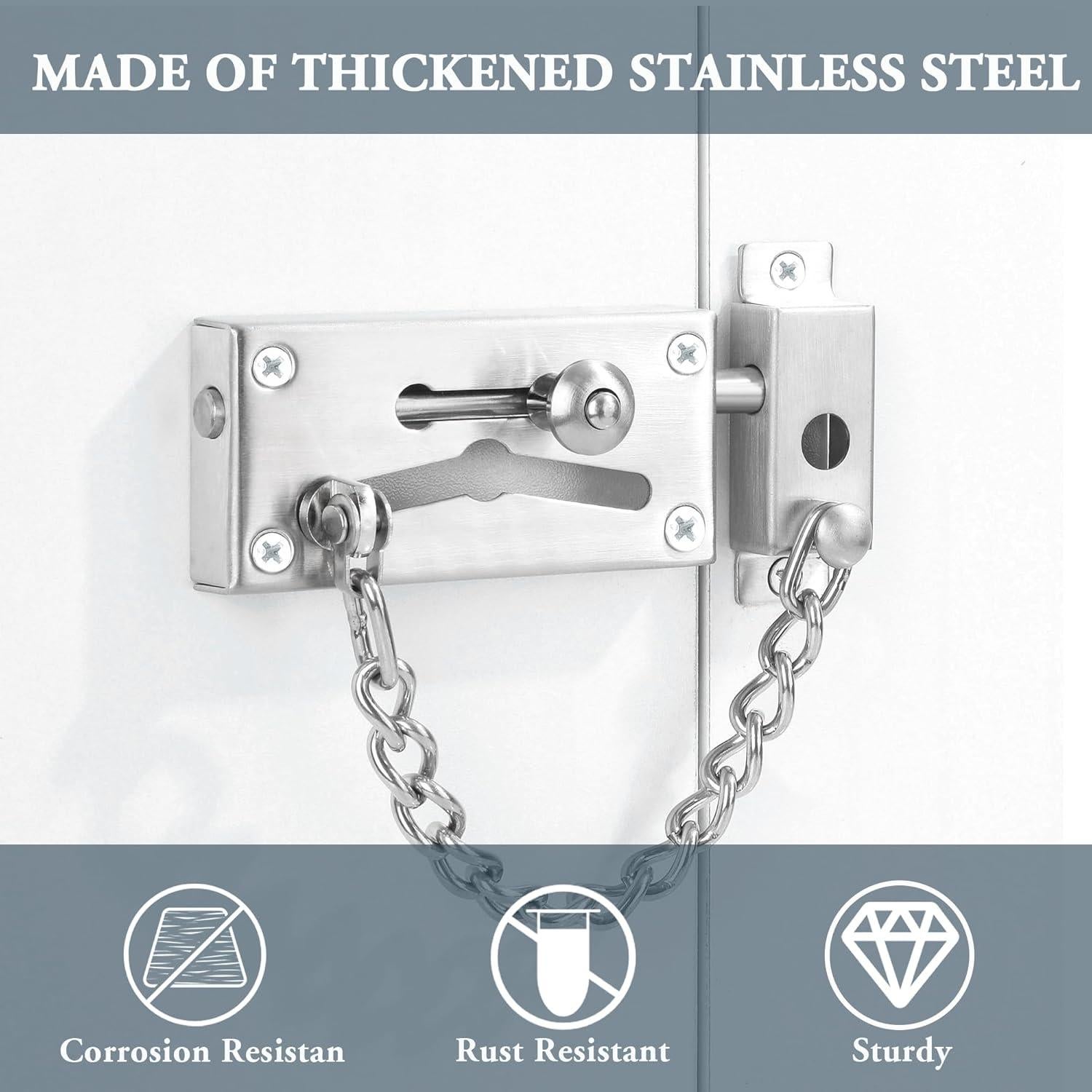 Cadena de Seguridad para Puerta Mooche Acero Inoxidable Cepillado