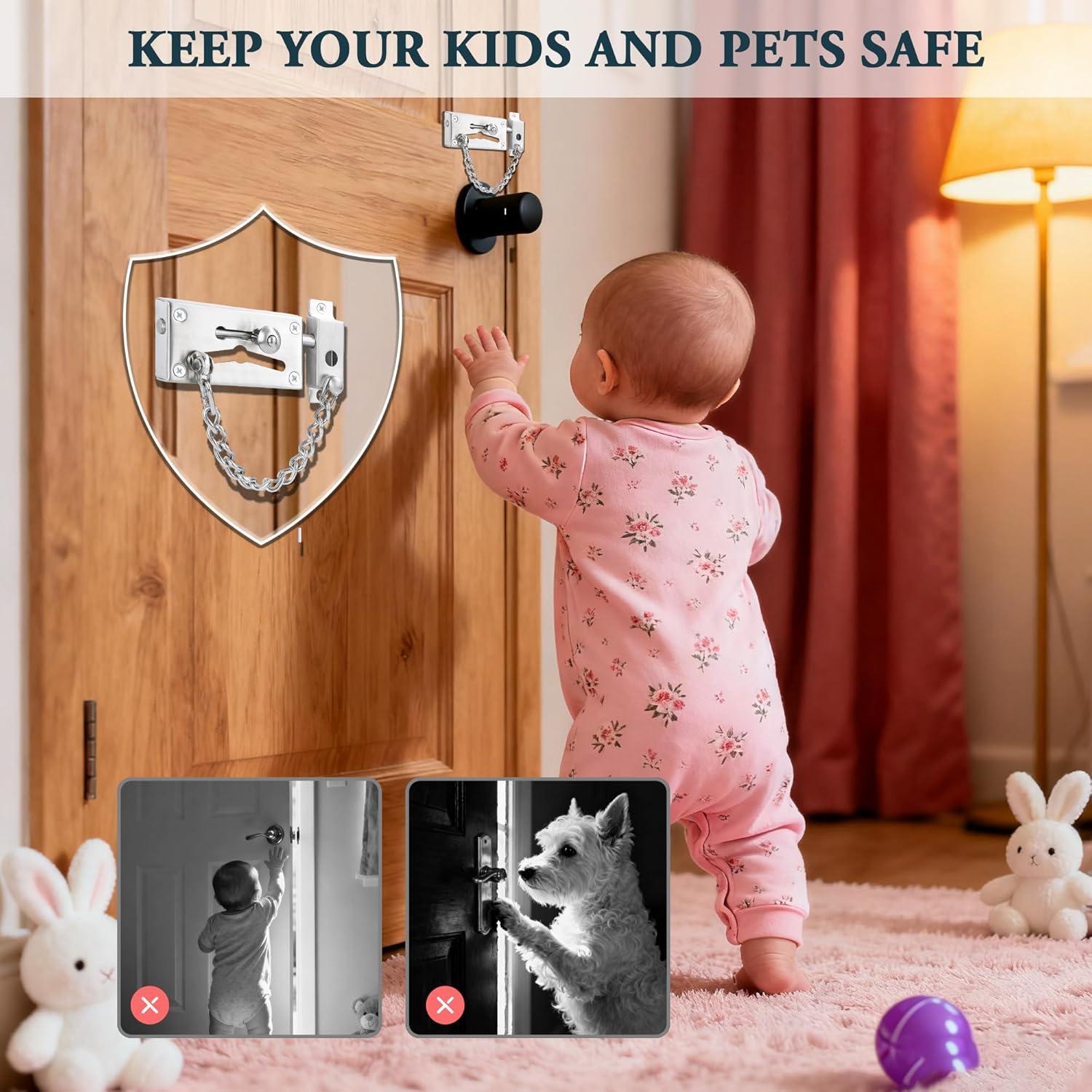 Cadena de Seguridad para Puerta Mooche Acero Inoxidable Cepillado