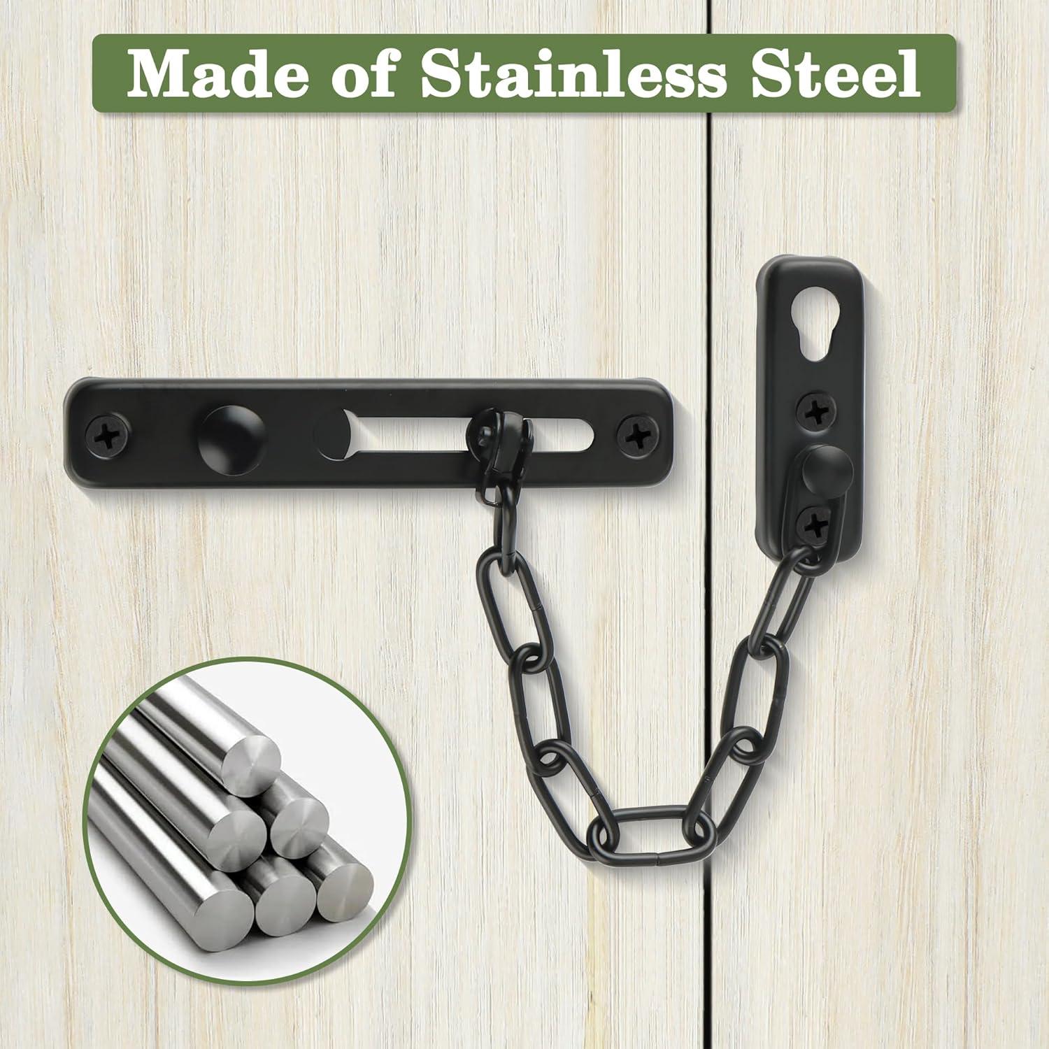 Cerradura de cadena Mooche 220mm acero inoxidable negra