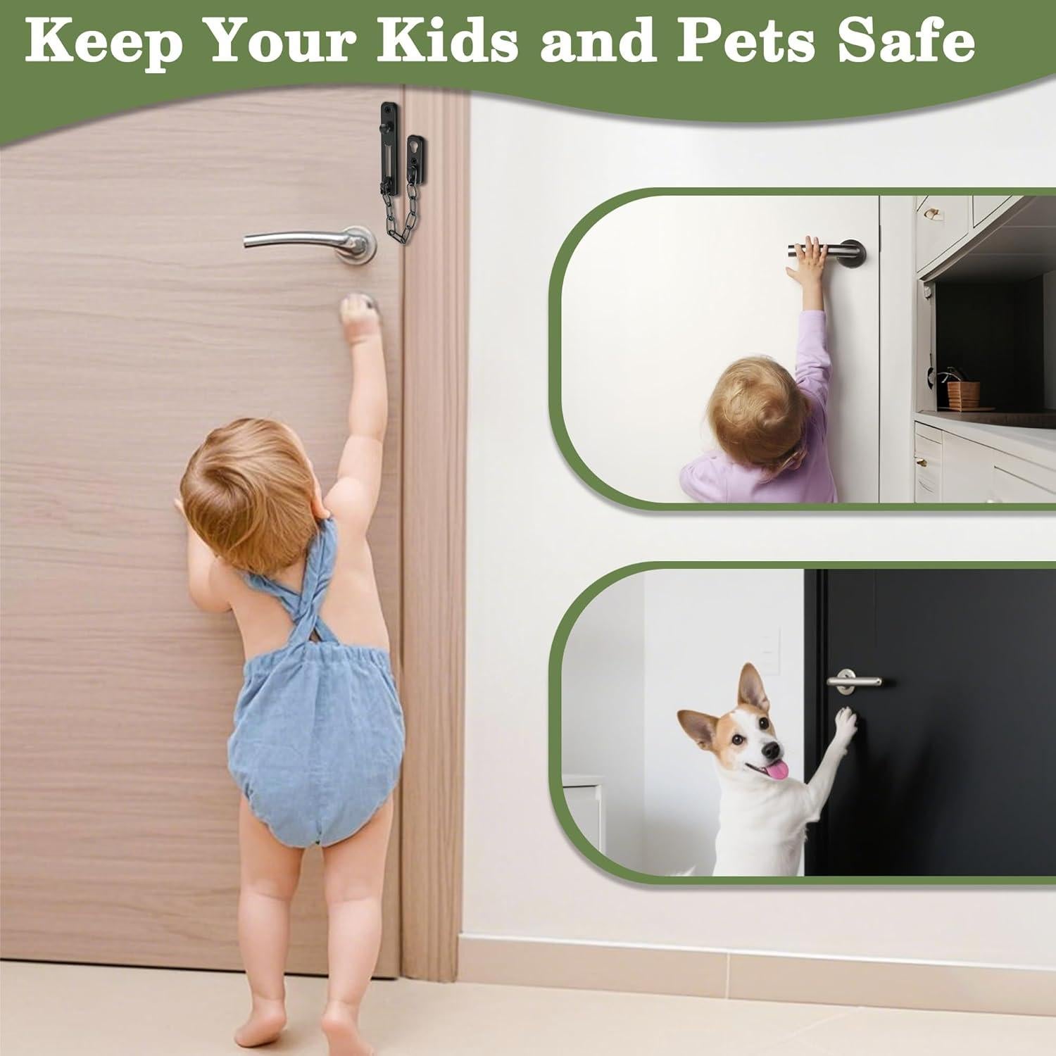 Cerradura de cadena Mooche 220mm acero inoxidable negra